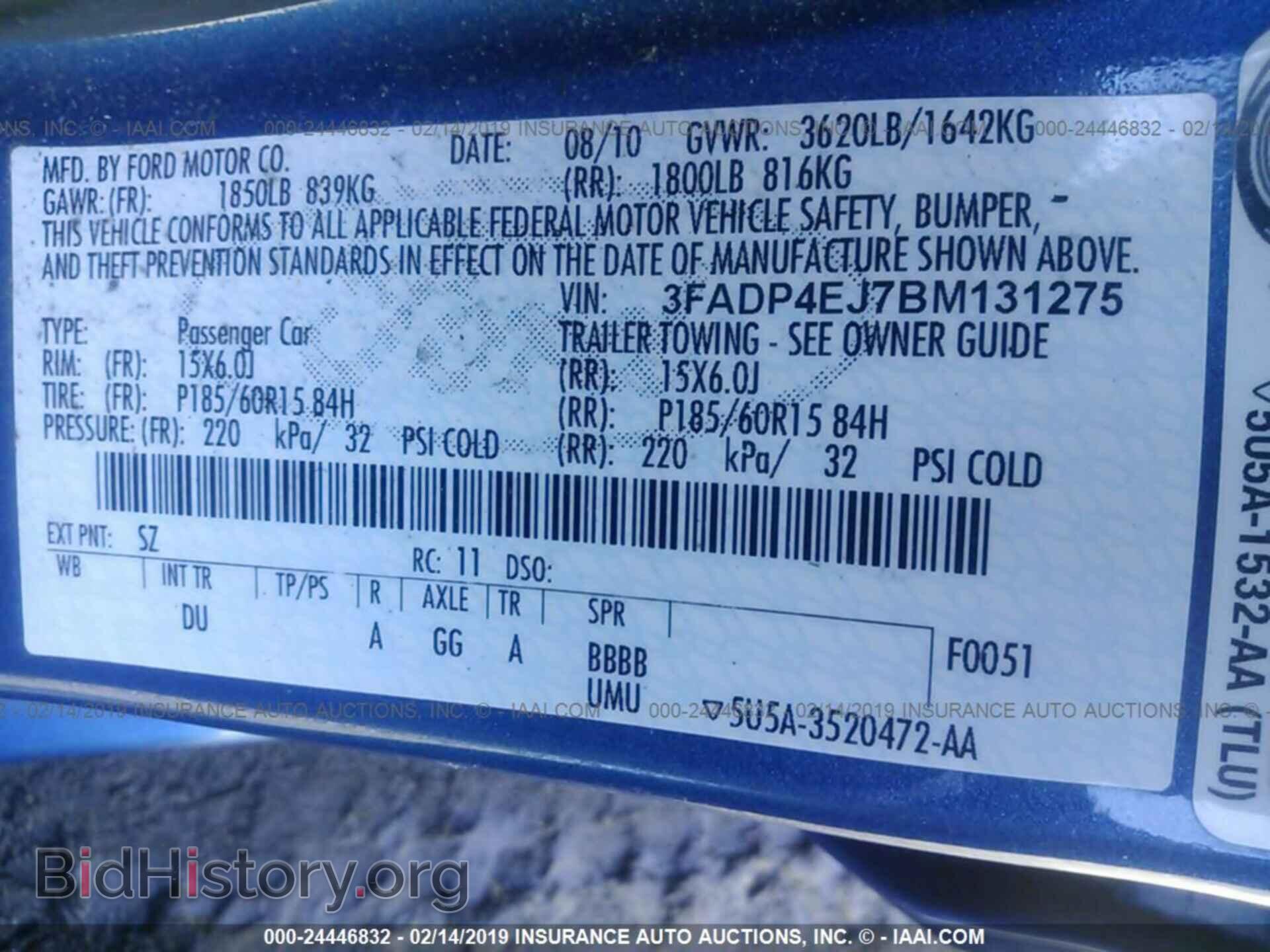 2011 FORD FIESTA - VIN: 3FADP4EJ7BM131275 - Фото 9