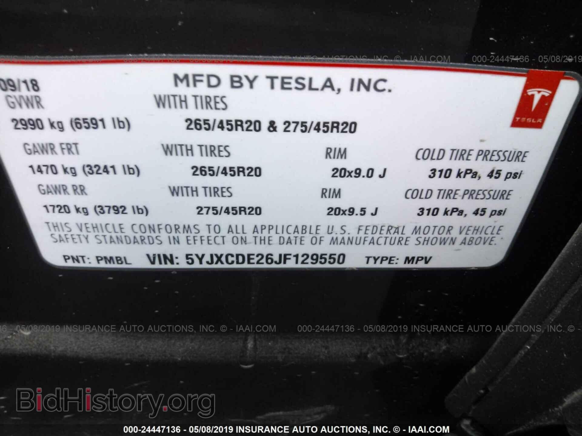 2018 TESLA MODEL X - VIN: 5YJXCDE26JF129550 - Photo 9