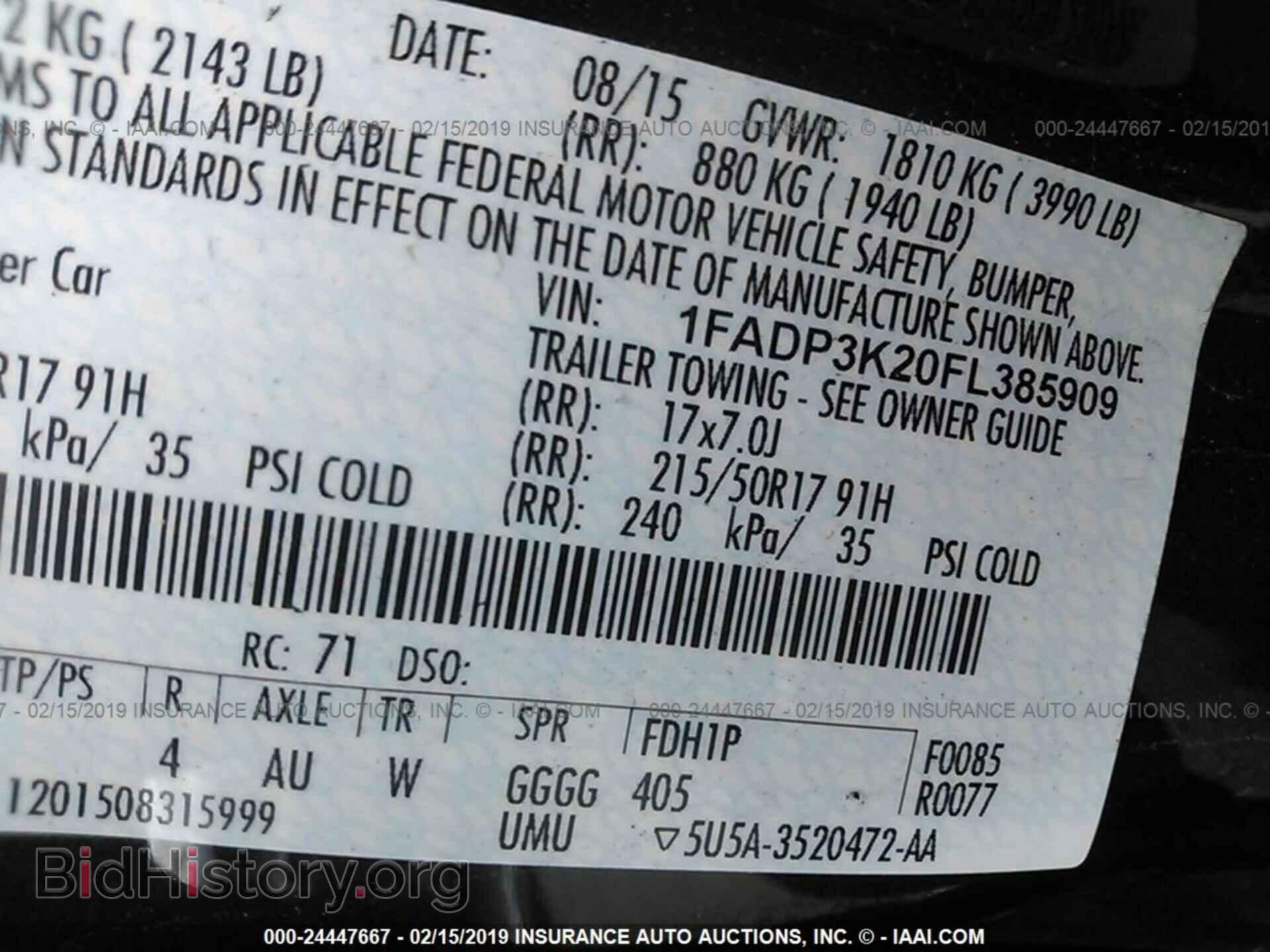 2015 FORD FOCUS - VIN: 1FADP3K20FL385909 - Photo 9