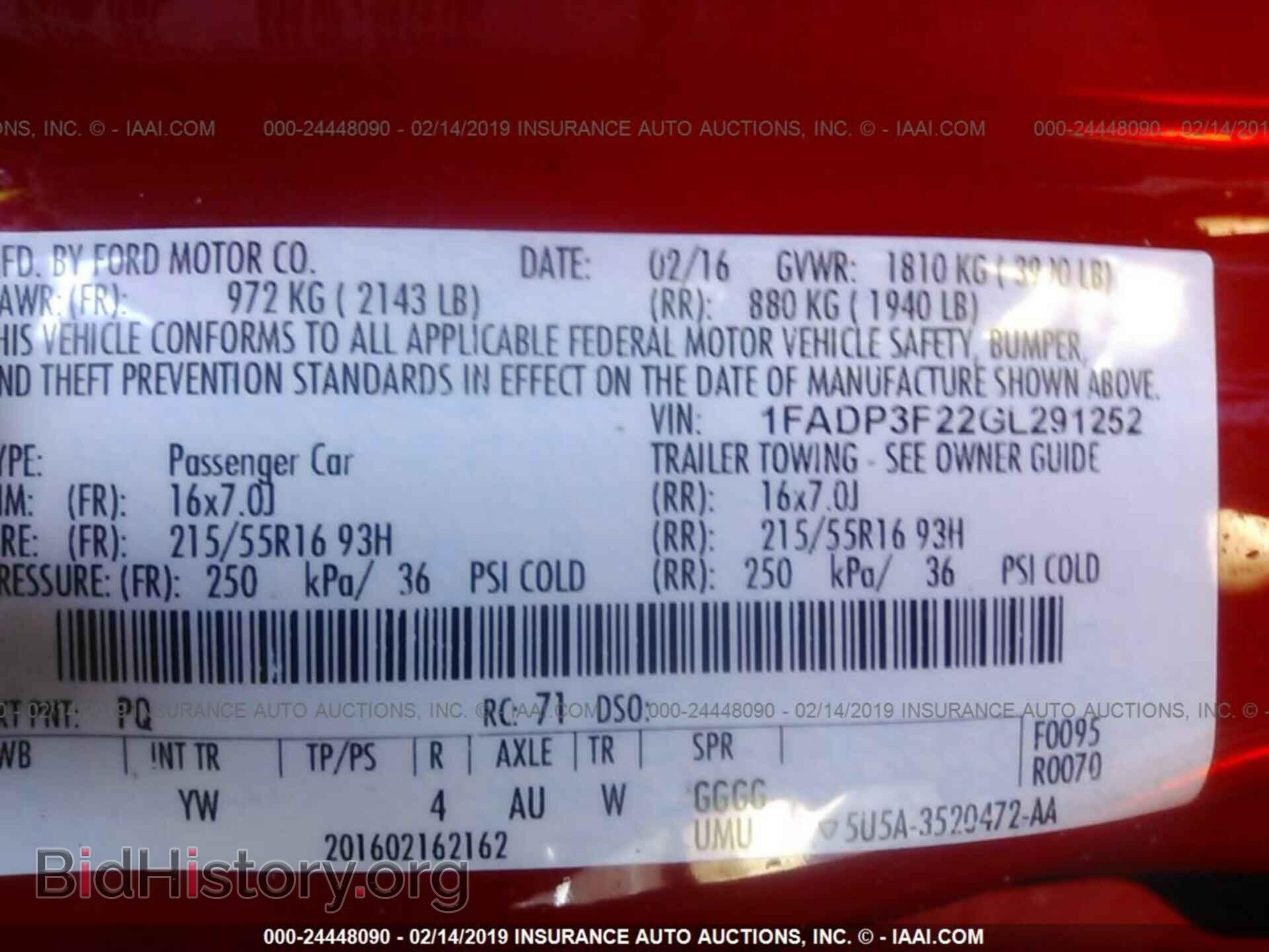 2016 FORD FOCUS - VIN: 1FADP3F22GL291252 - Фото 9