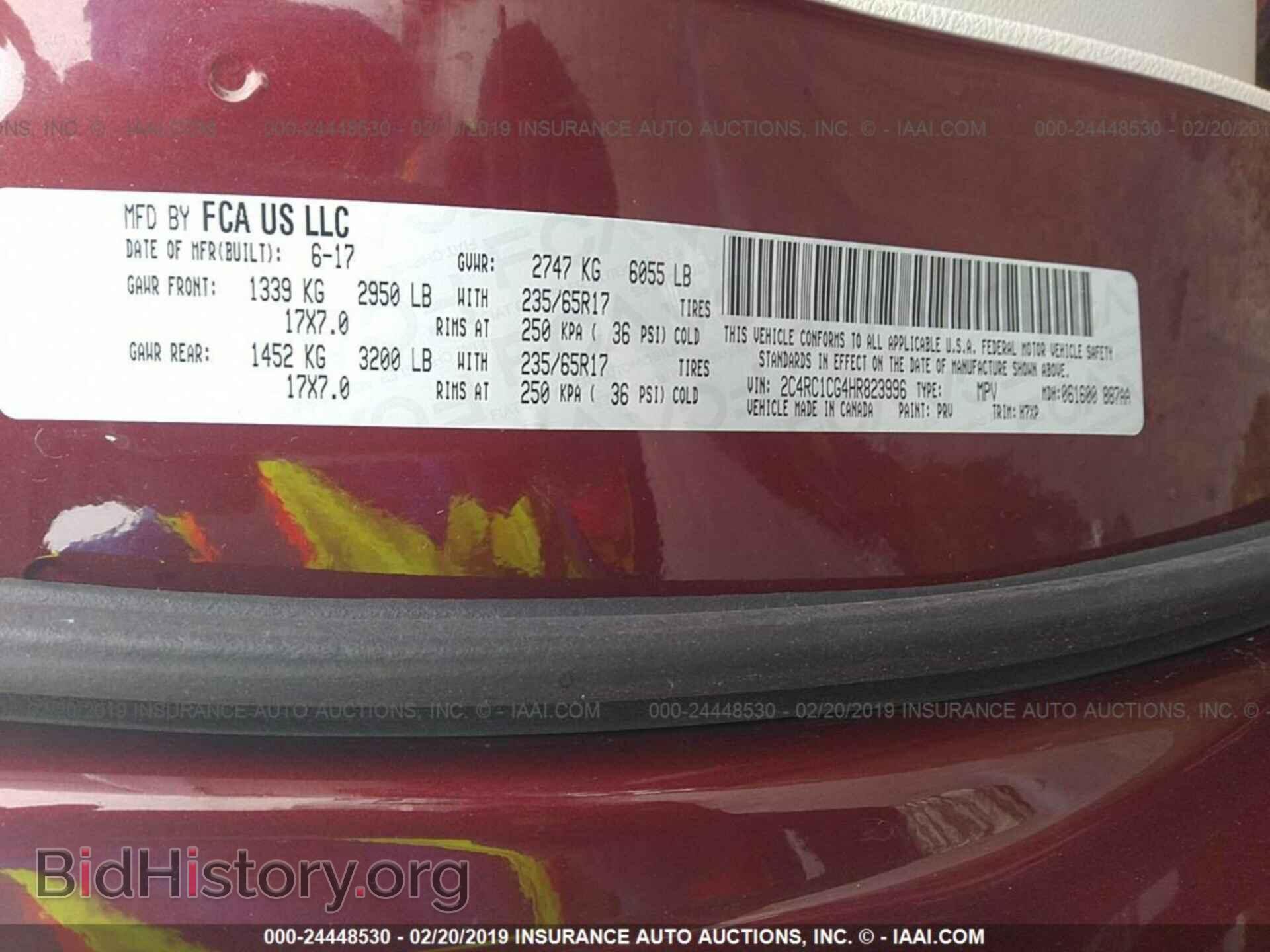 2017 CHRYSLER PACIFICA - VIN: 2C4RC1CG4HR823996 - Photo 9
