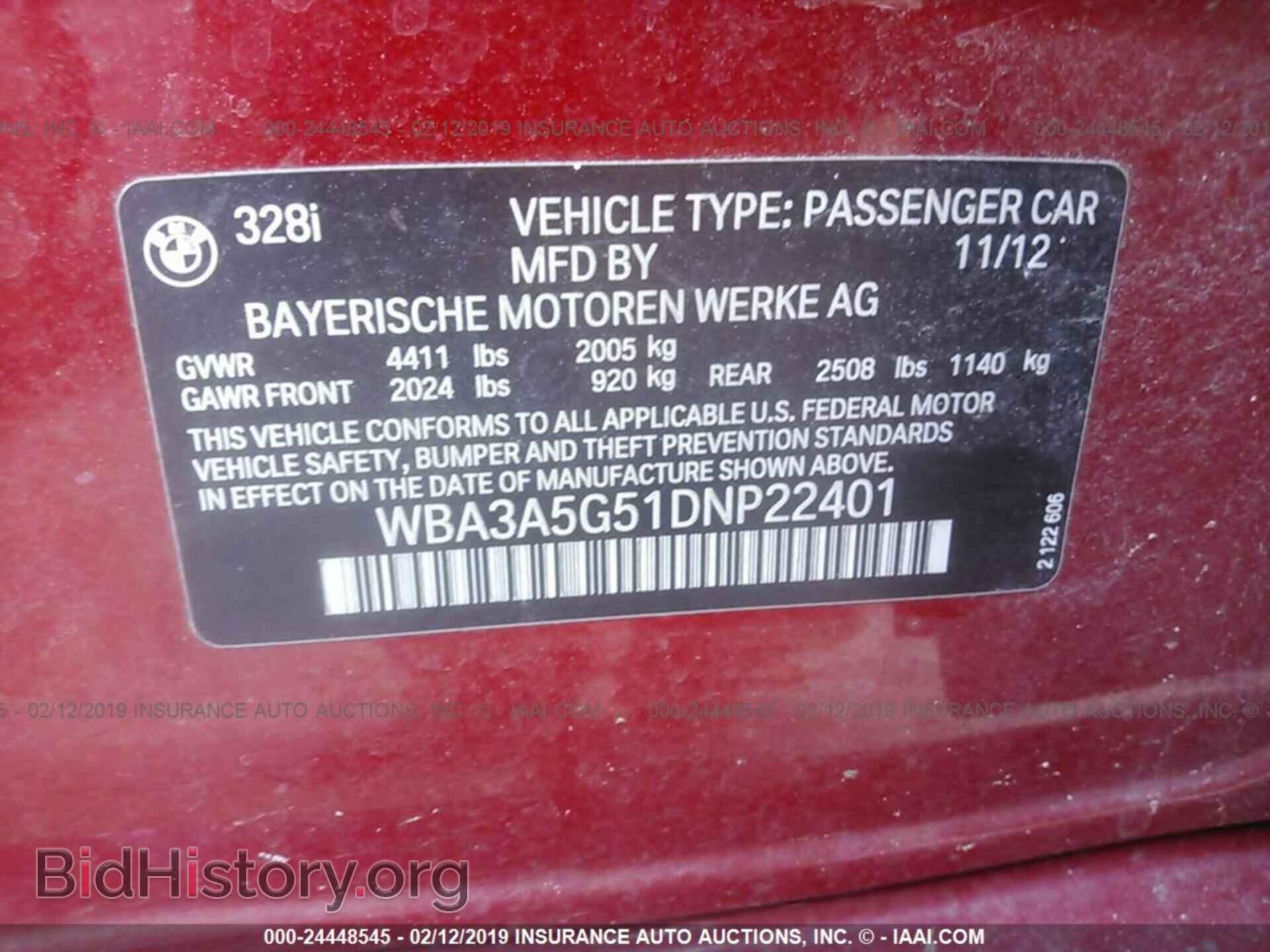 2013 BMW 328 - VIN: WBA3A5G51DNP22401 - Фото 9