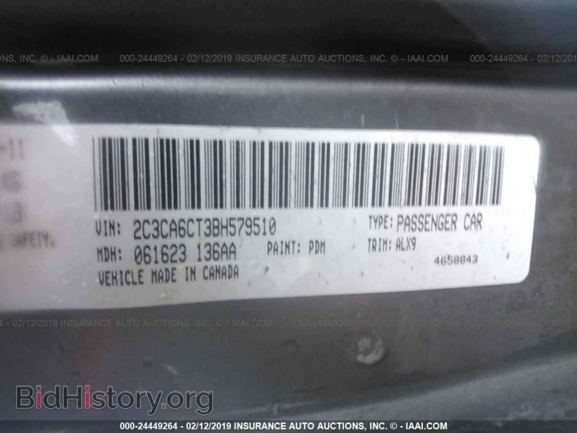 2011 CHRYSLER 300C - VIN: 2C3CA6CT3BH579510 - Фото 9