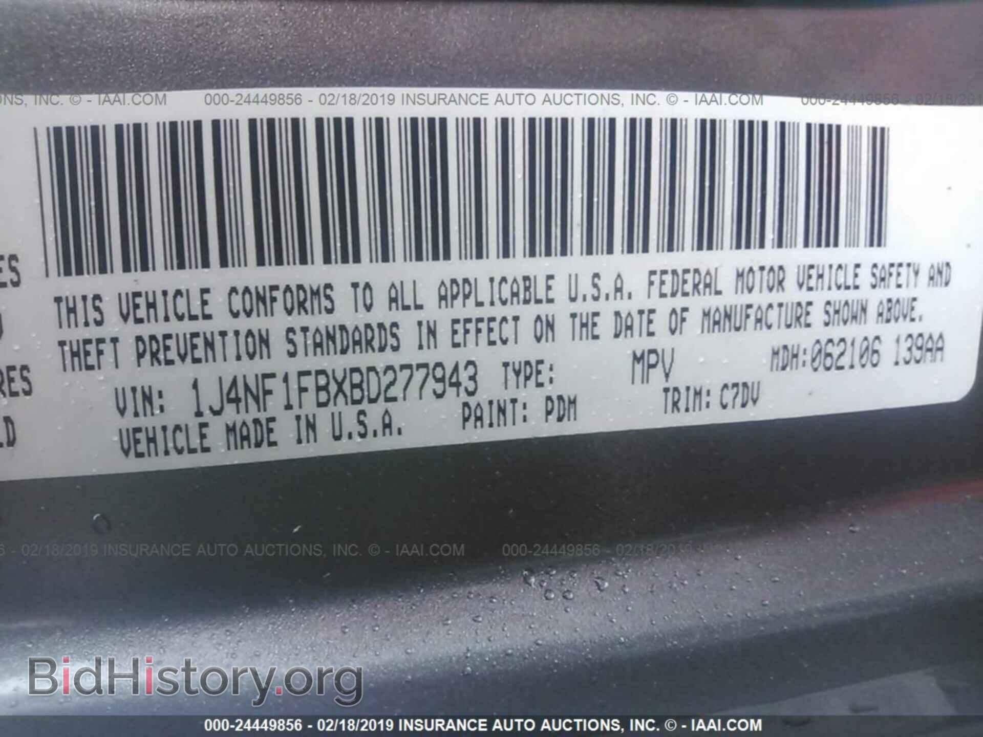 2011 JEEP COMPASS - VIN: 1J4NF1FBXBD277943 - Photo 9
