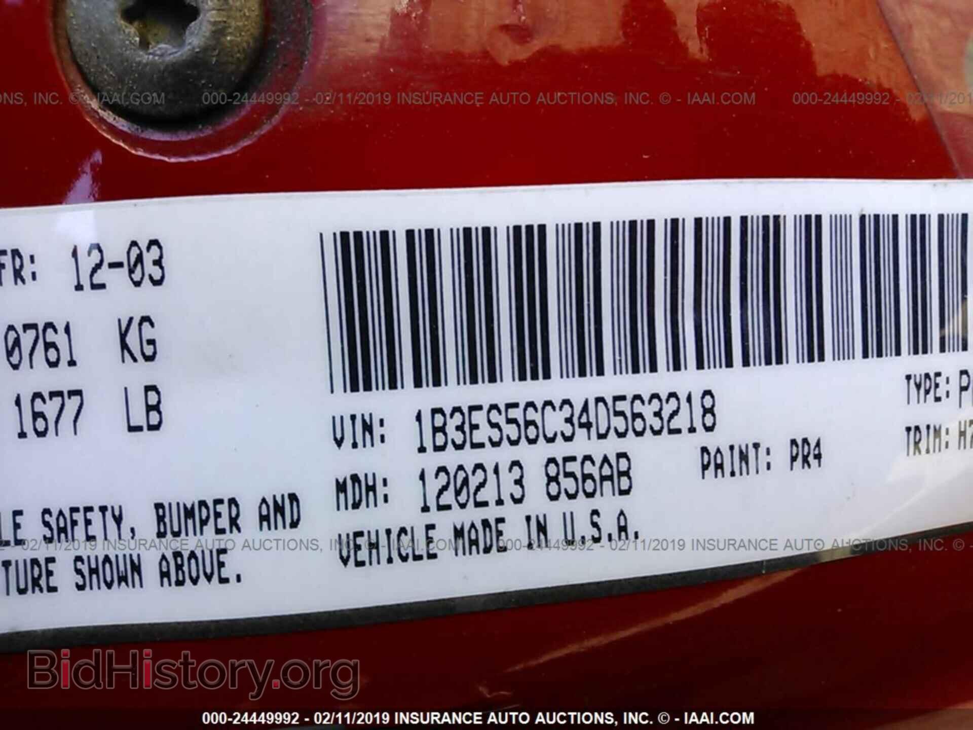 2004 DODGE NEON - VIN: 1B3ES56C34D563218 - Фото 9