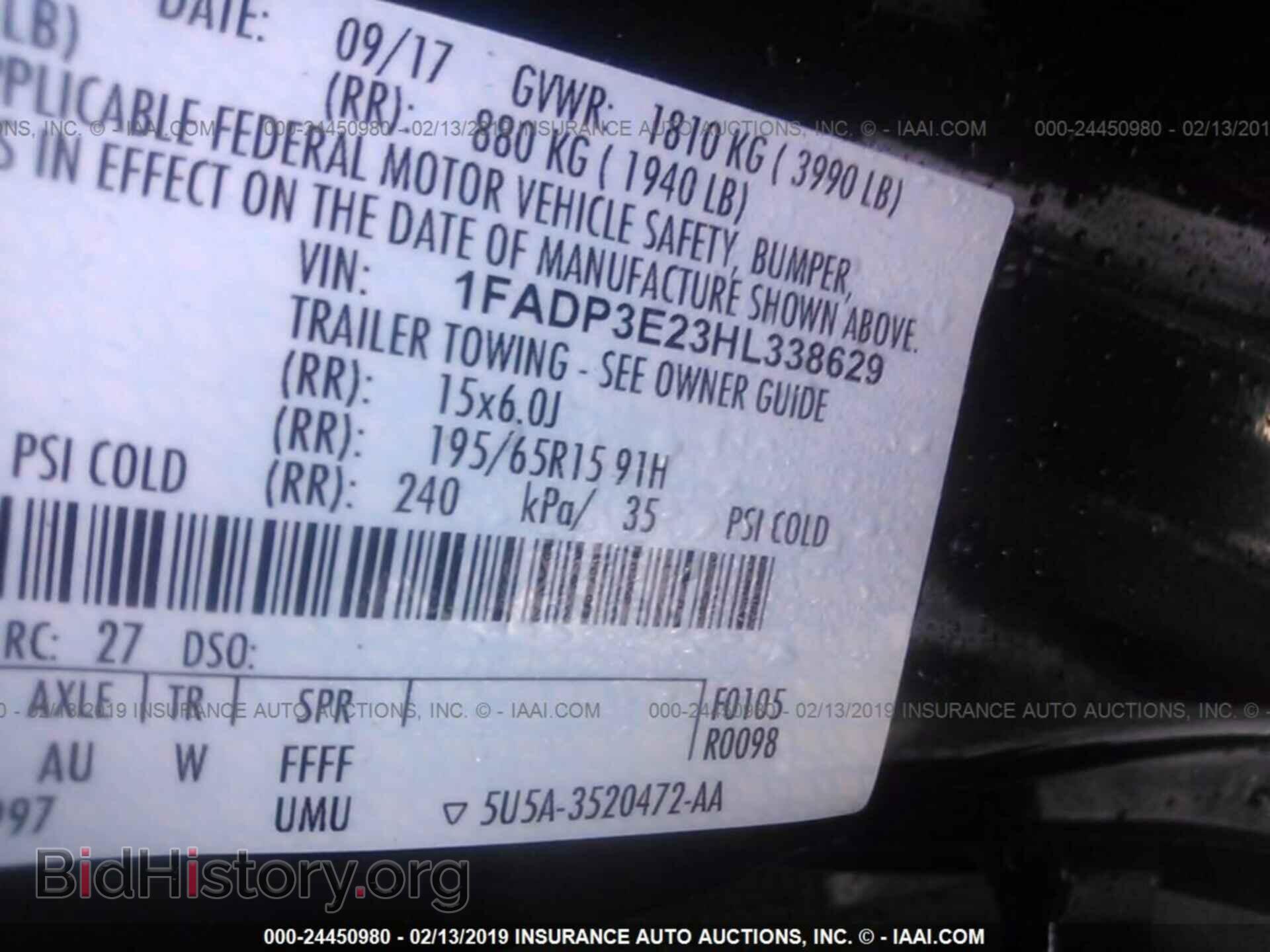 2017 FORD FOCUS - VIN: 1FADP3E23HL338629 - Photo 9