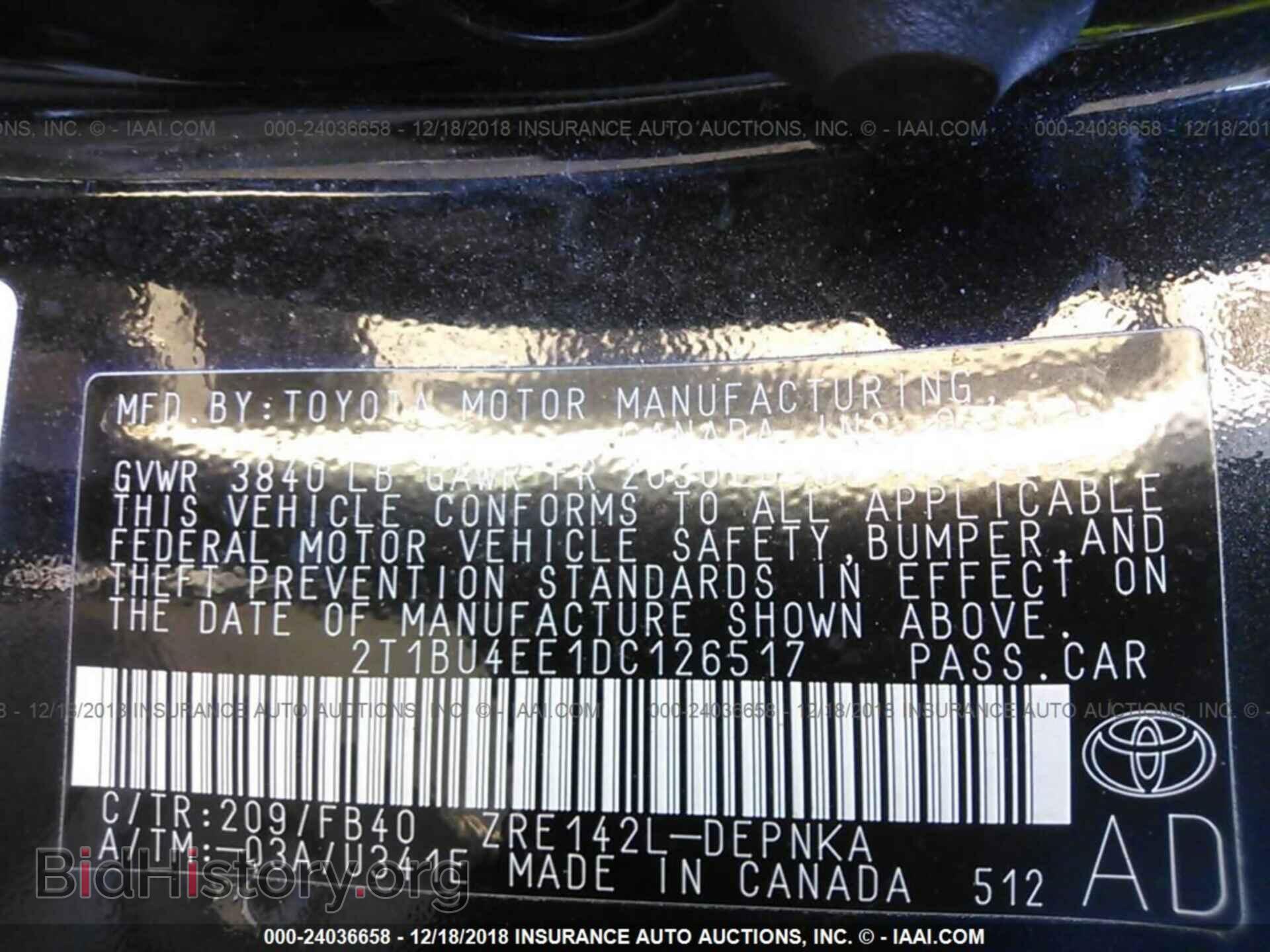 2013 TOYOTA COROLLA - VIN: 2T1BU4EE1DC126517 - Фото 9