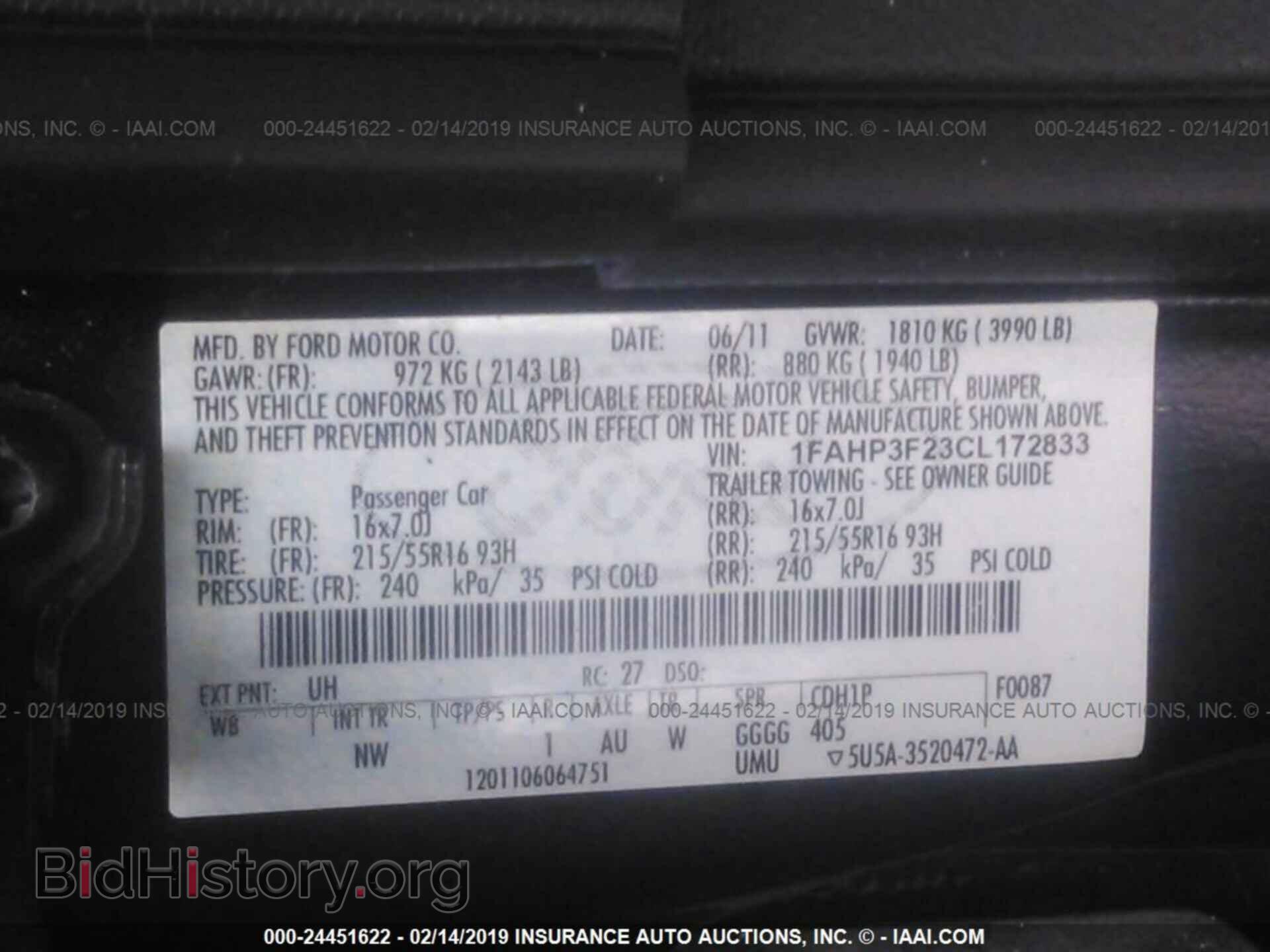 2012 FORD FOCUS - VIN: 1FAHP3F23CL172833 - Фото 9