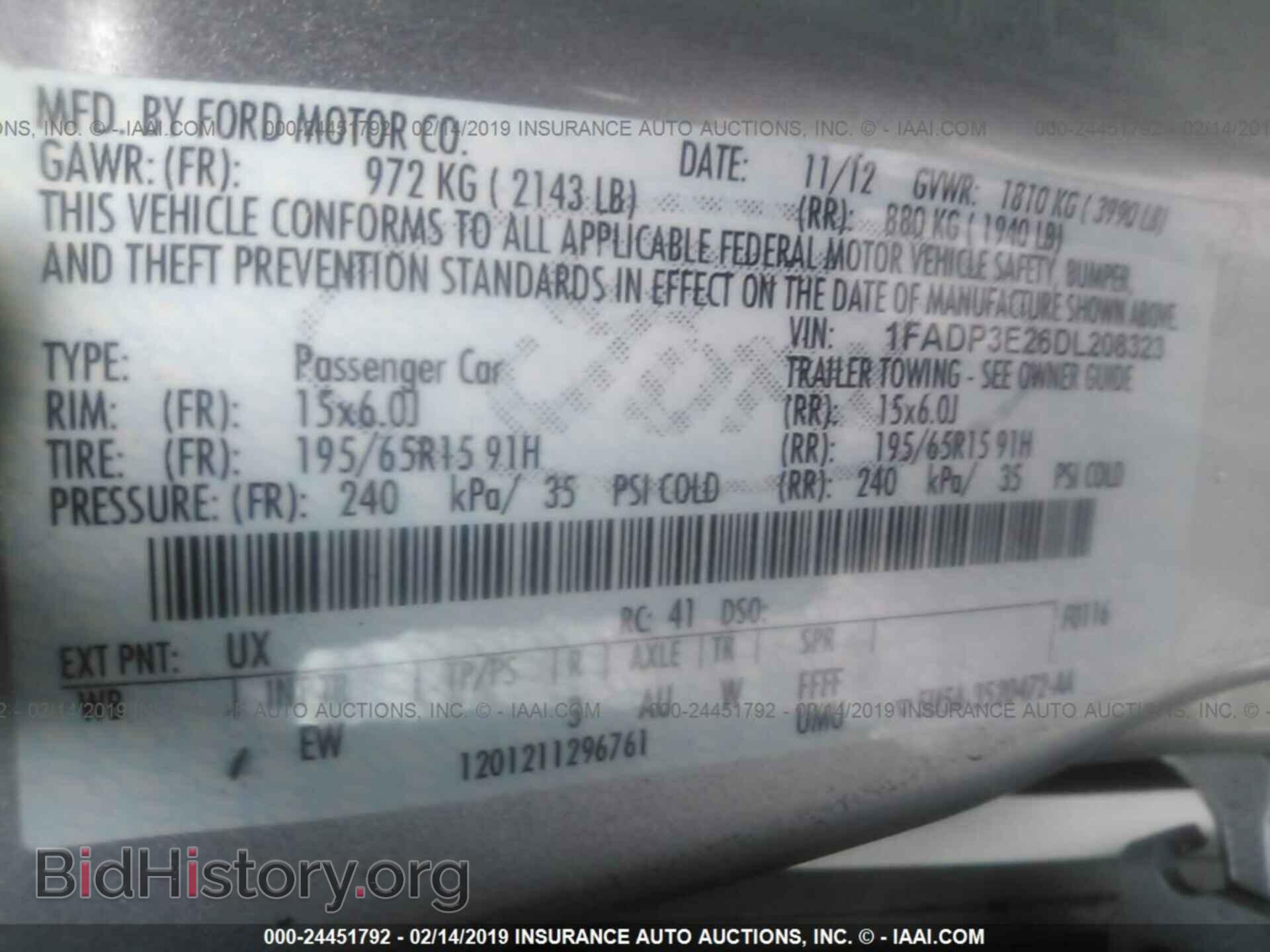 2013 FORD FOCUS - VIN: 1FADP3E26DL208323 - Фото 9