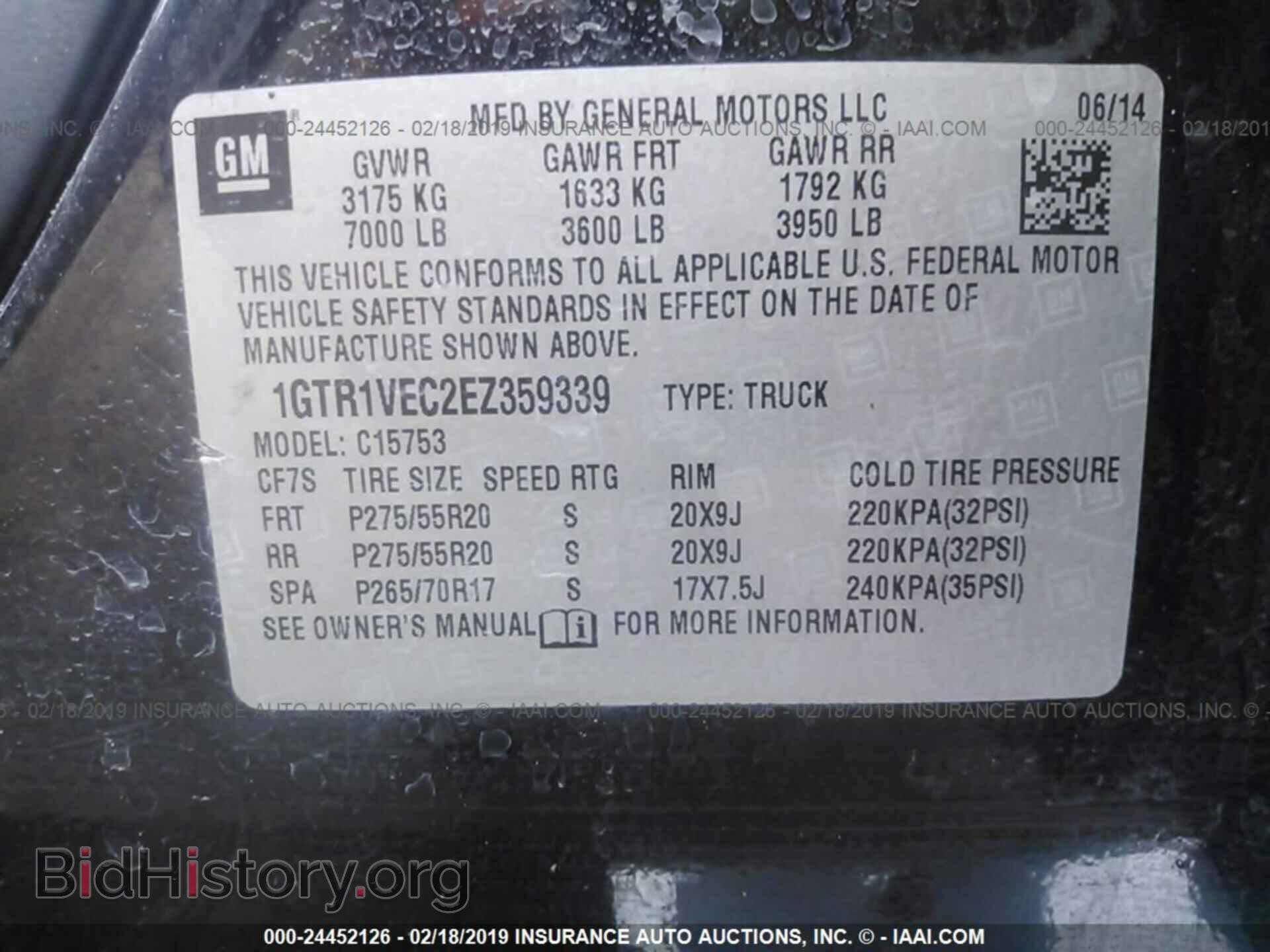 2014 GMC SIERRA - VIN: 1GTR1VEC2EZ359339 - Photo 9