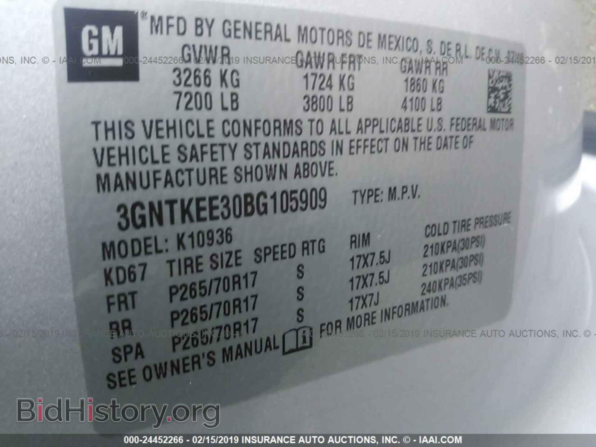 2011 CHEVROLET AVALANCHE - VIN: 3GNTKEE30BG105909 - Фото 9