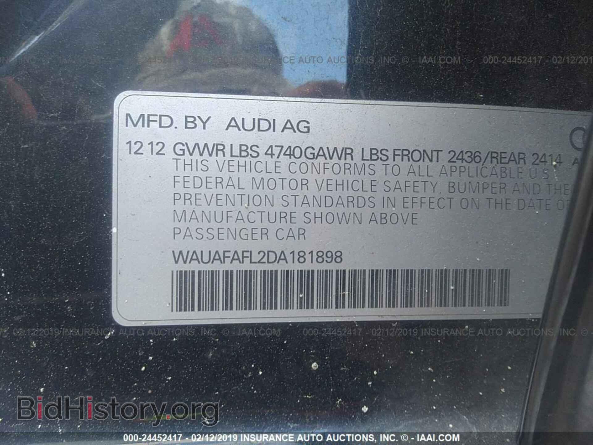 2013 AUDI A4 - VIN: WAUAFAFL2DA181898 - Photo 9