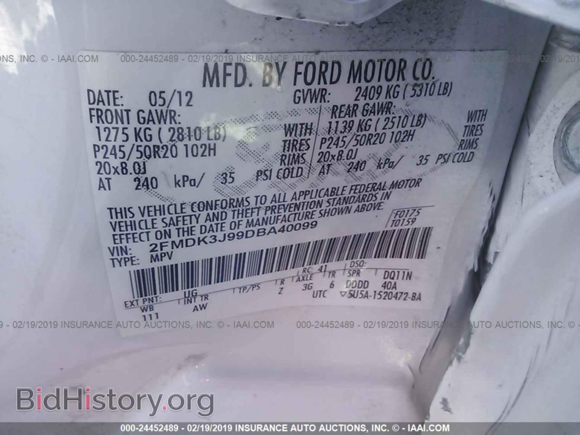2013 FORD EDGE - VIN: 2FMDK3J99DBA40099 - Photo 9