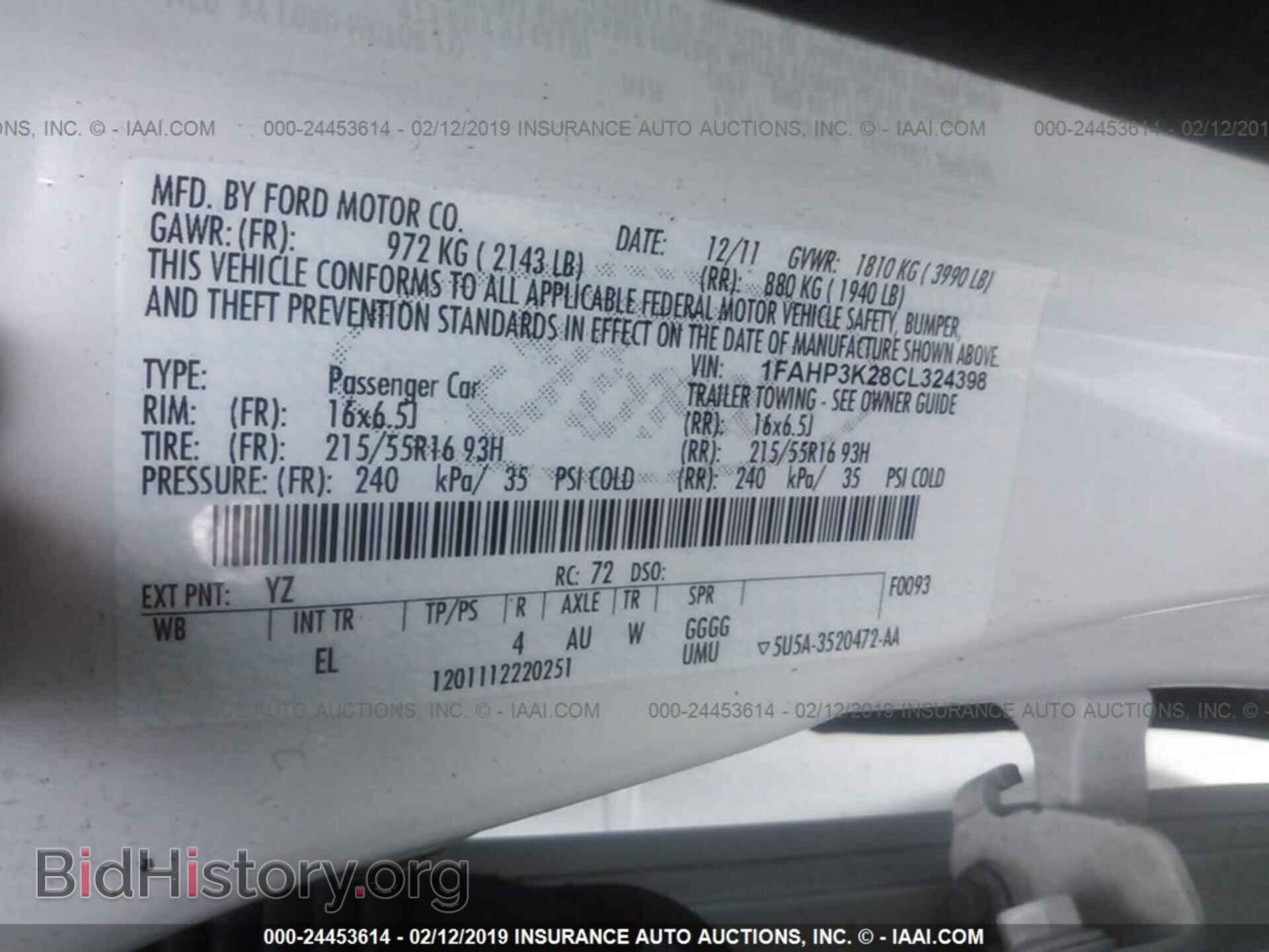 2012 FORD FOCUS - VIN: 1FAHP3K28CL324398 - Photo 9