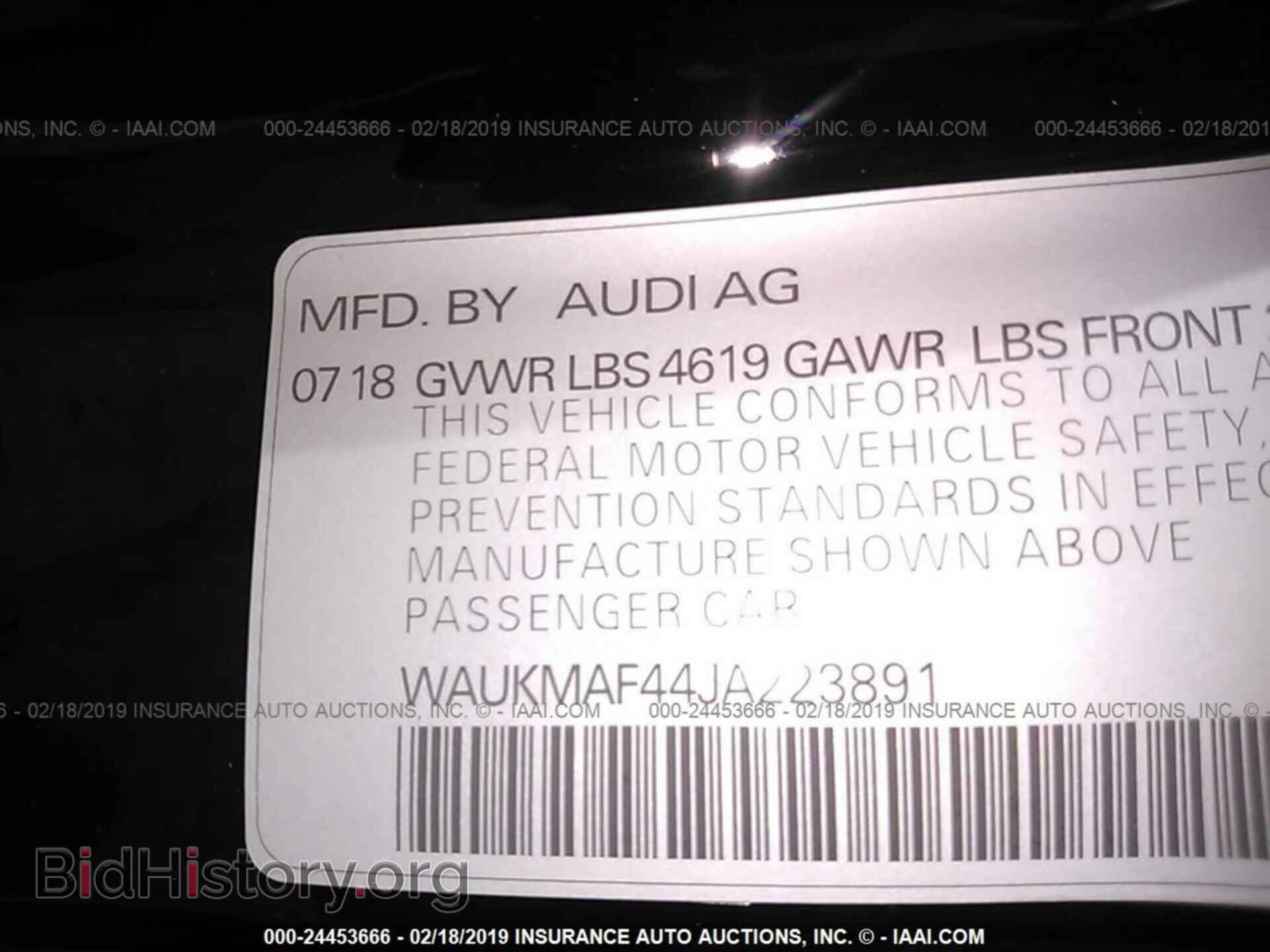 2018 AUDI A4 - VIN: WAUKMAF44JA223891 - Фото 9