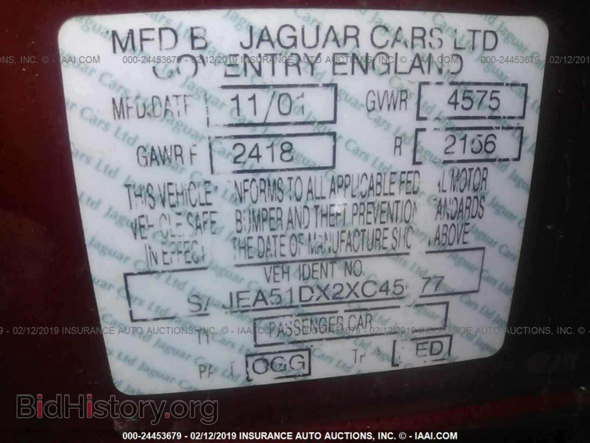2002 JAGUAR X-TYPE - VIN: SAJEA51DX2XC45677 - Фото 9