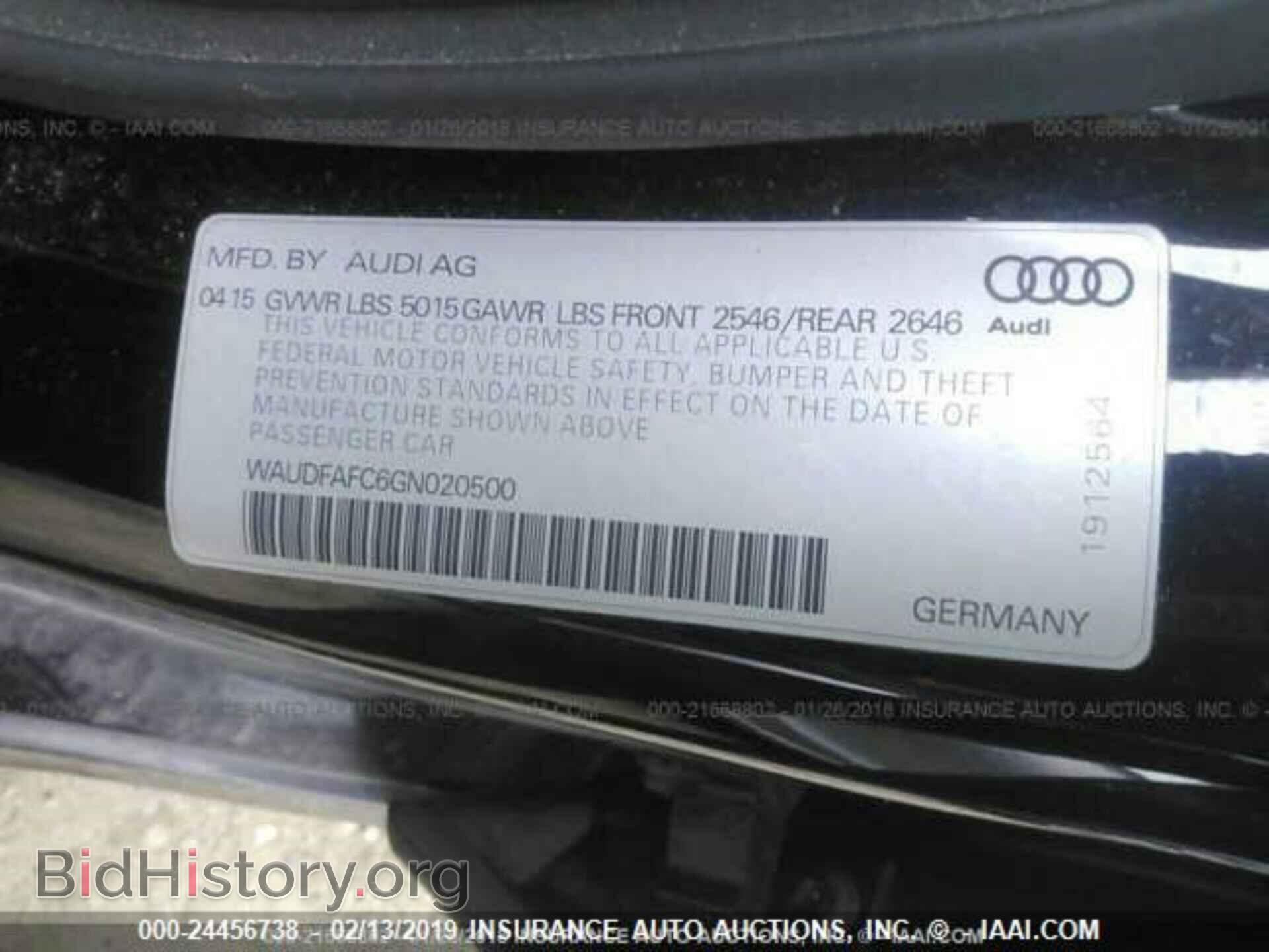 2016 AUDI A6 - VIN: WAUDFAFC6GN020500 - Фото 9