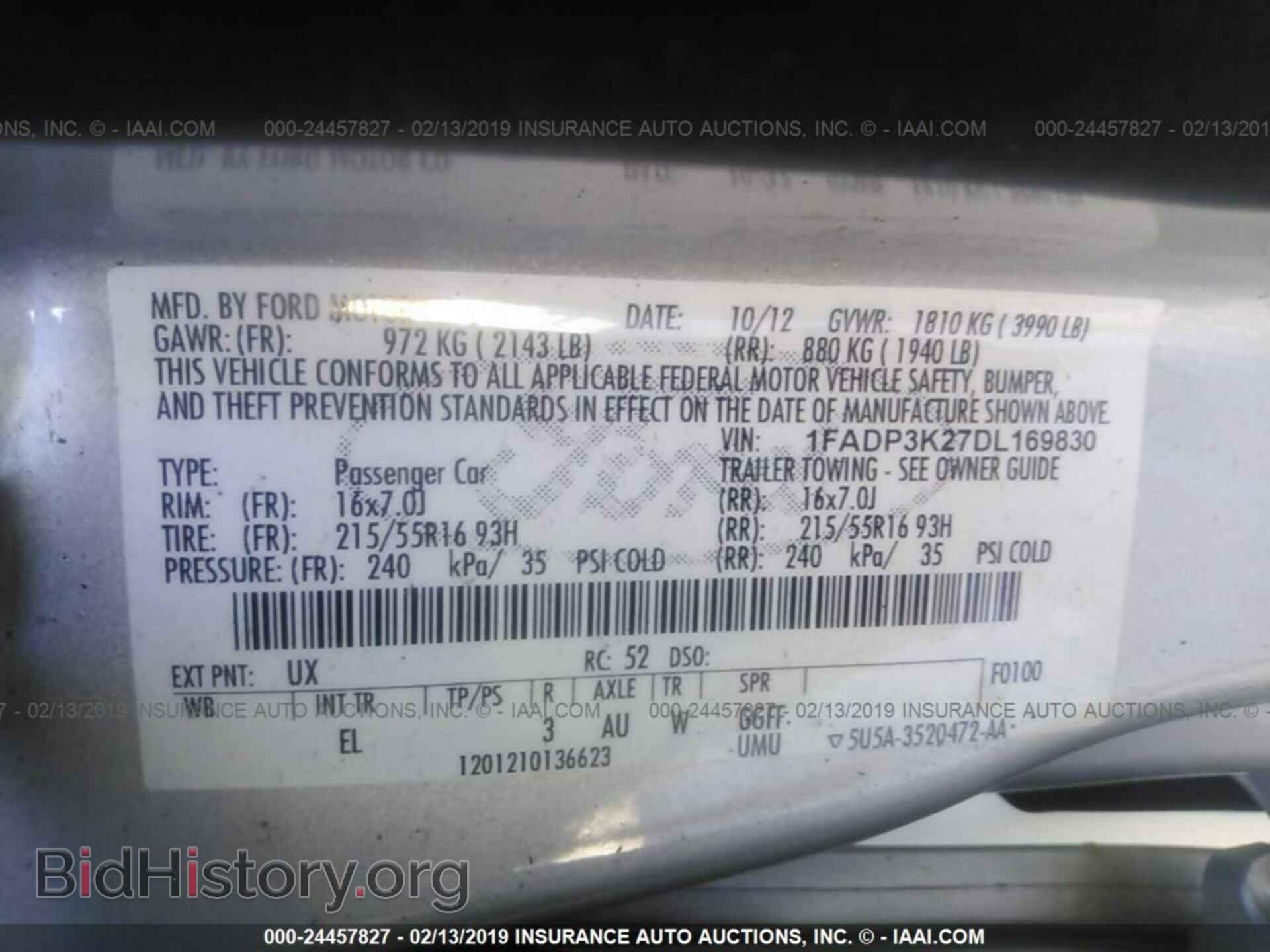 2013 FORD FOCUS - VIN: 1FADP3K27DL169830 - Фото 9