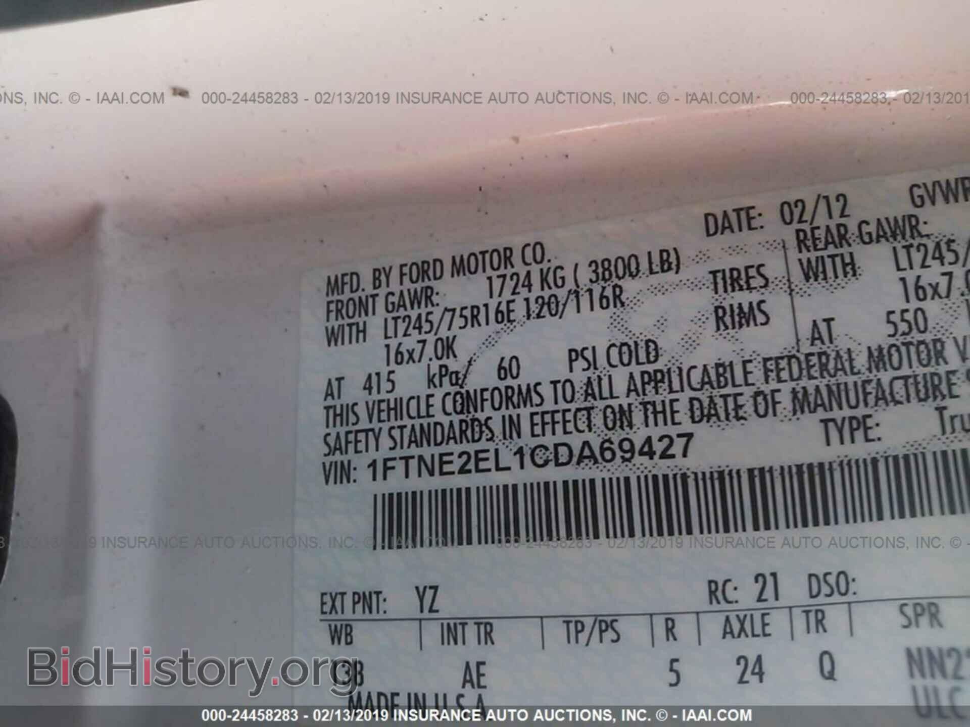 2012 FORD ECONOLINE - VIN: 1FTNE2EL1CDA69427 - Photo 9