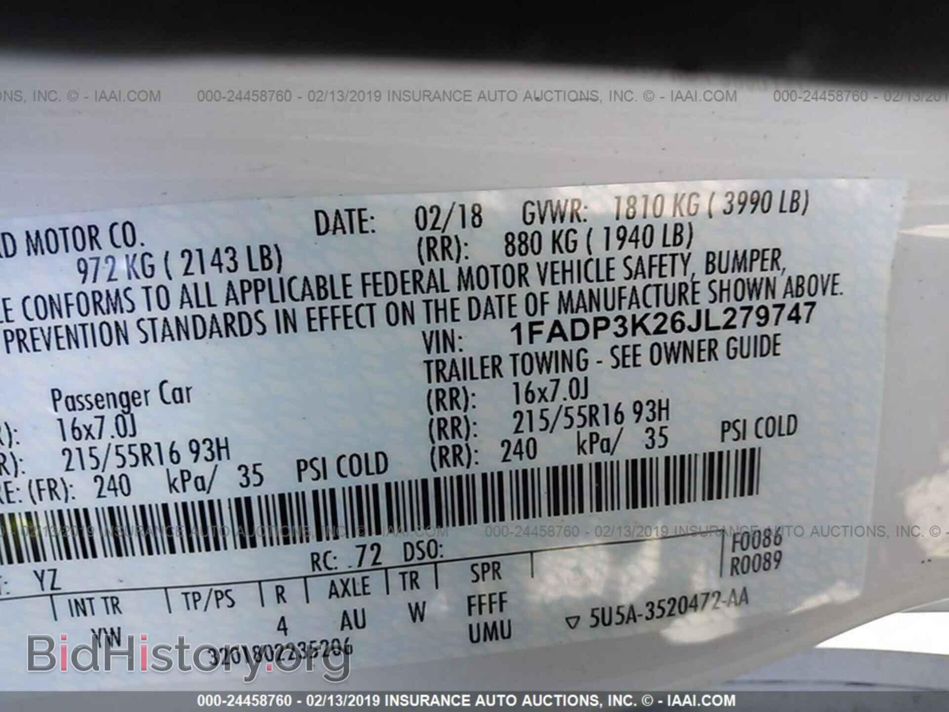 2018 FORD FOCUS - VIN: 1FADP3K26JL279747 - Фото 9