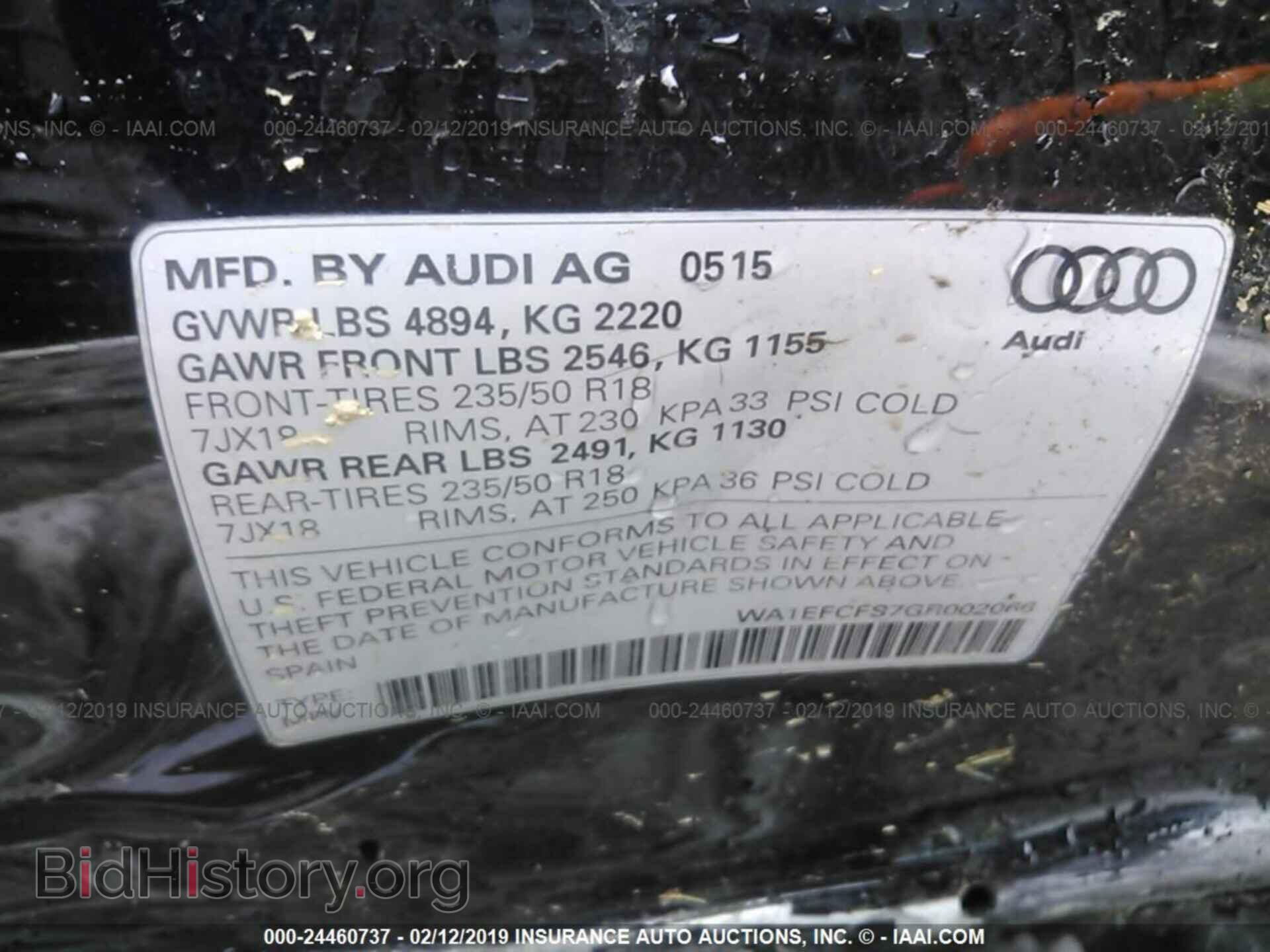 2016 AUDI Q3 - VIN: WA1EFCFS7GR002066 - Фото 9