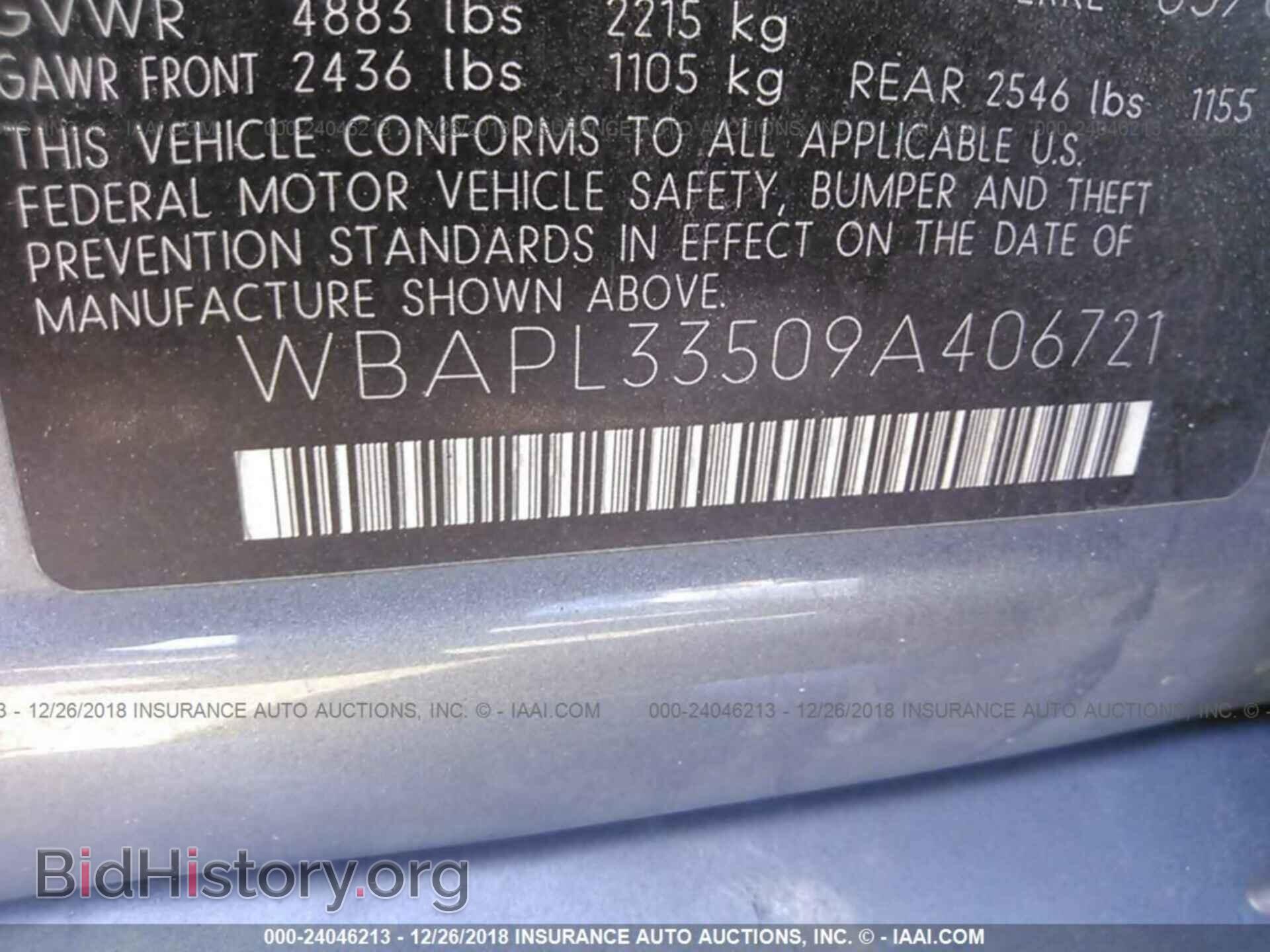 2009 BMW 335 - VIN: WBAPL33509A406721 - Фото 9
