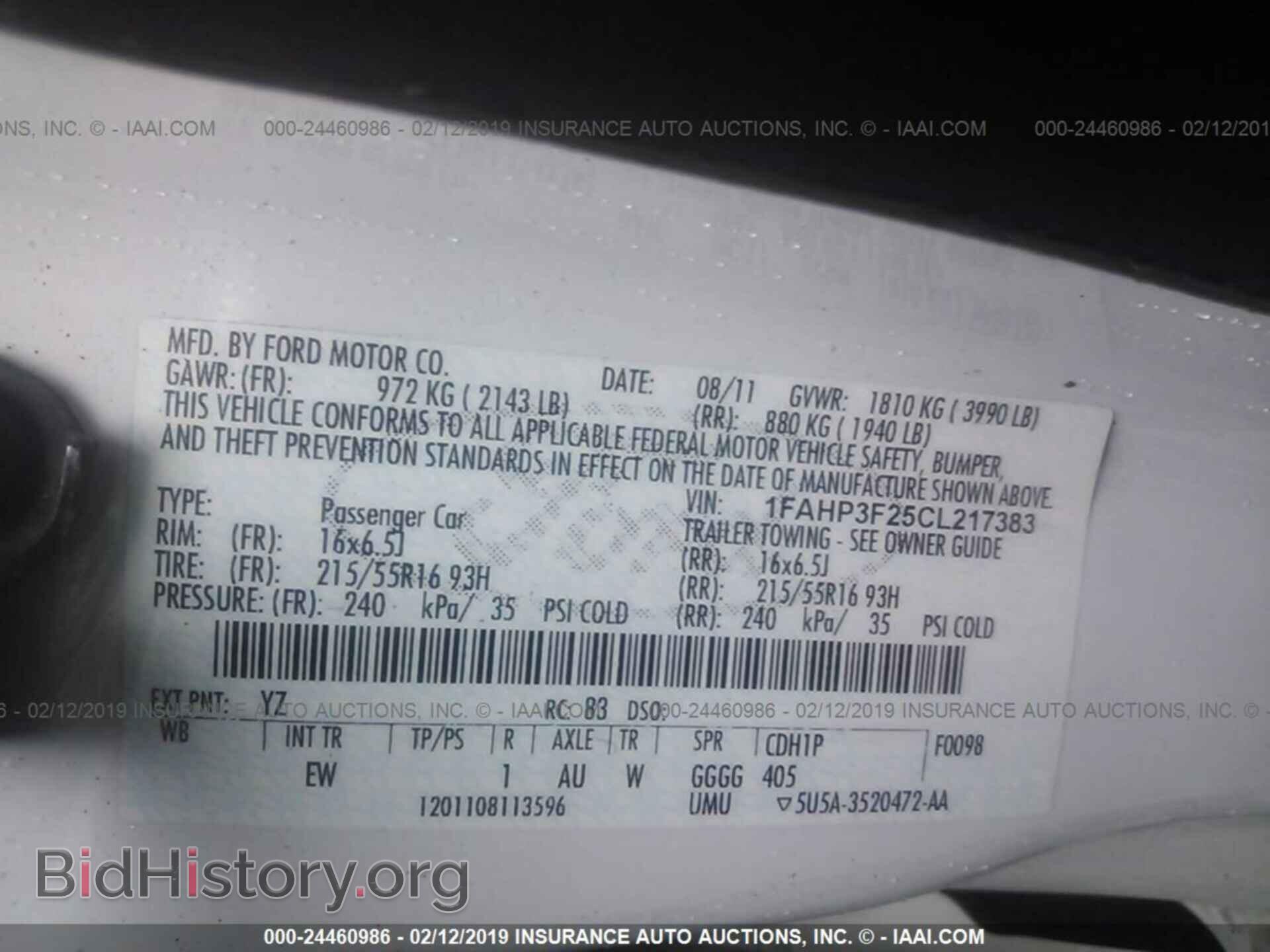 2012 FORD FOCUS - VIN: 1FAHP3F25CL217383 - Фото 9