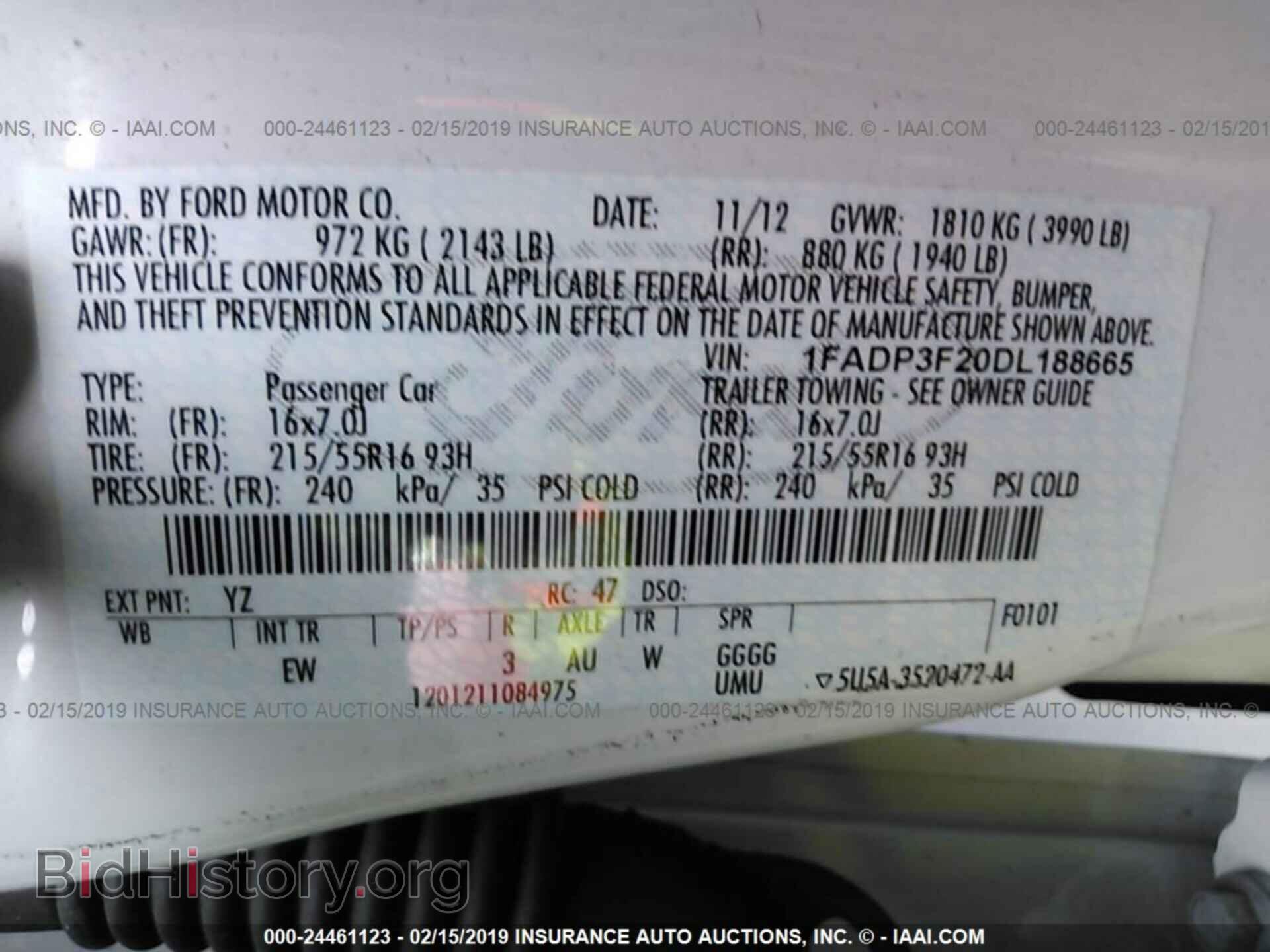 2013 FORD FOCUS - VIN: 1FADP3F20DL188665 - Фото 9