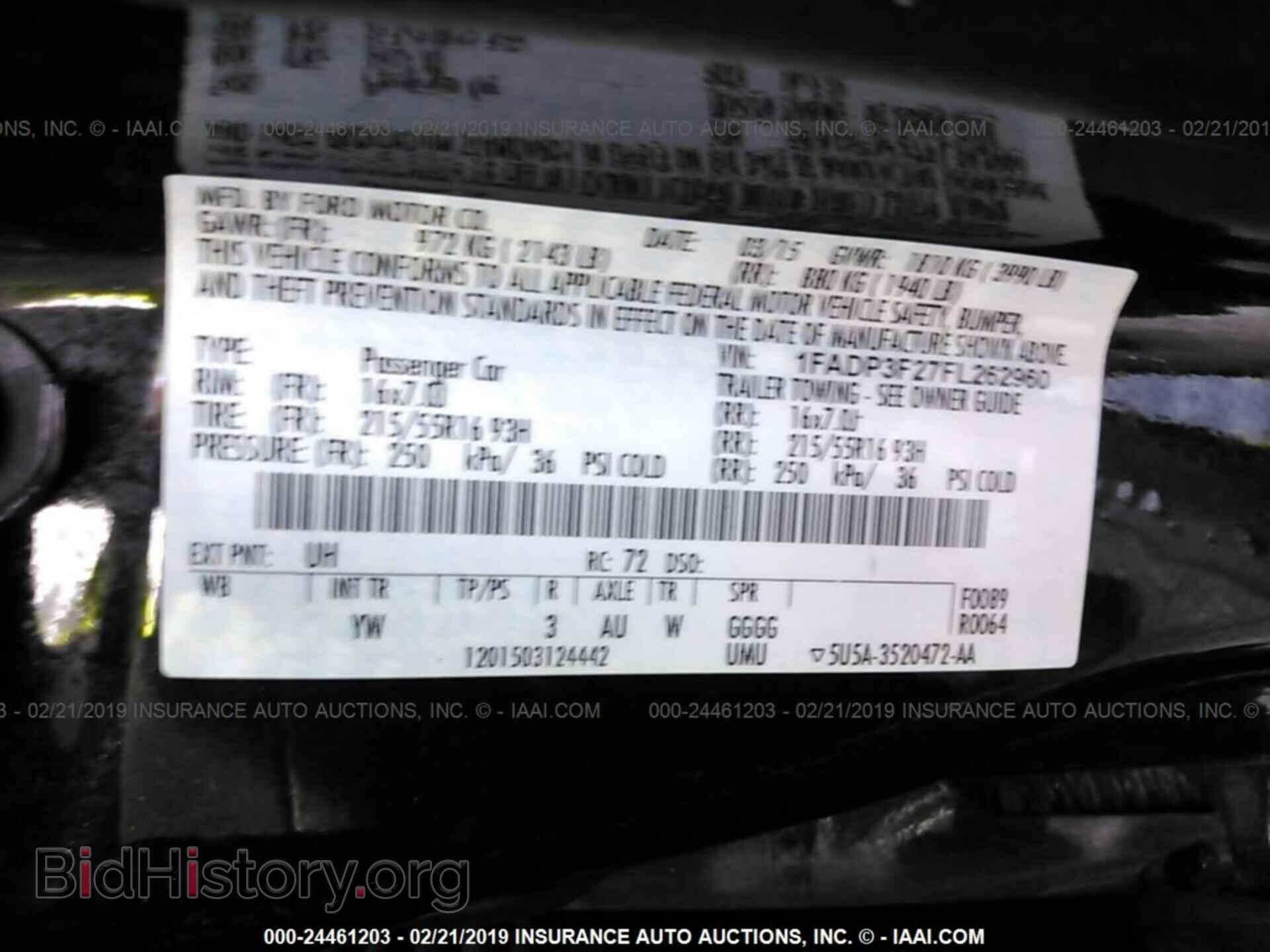 2015 FORD FOCUS - VIN: 1FADP3F27FL262960 - Фото 9