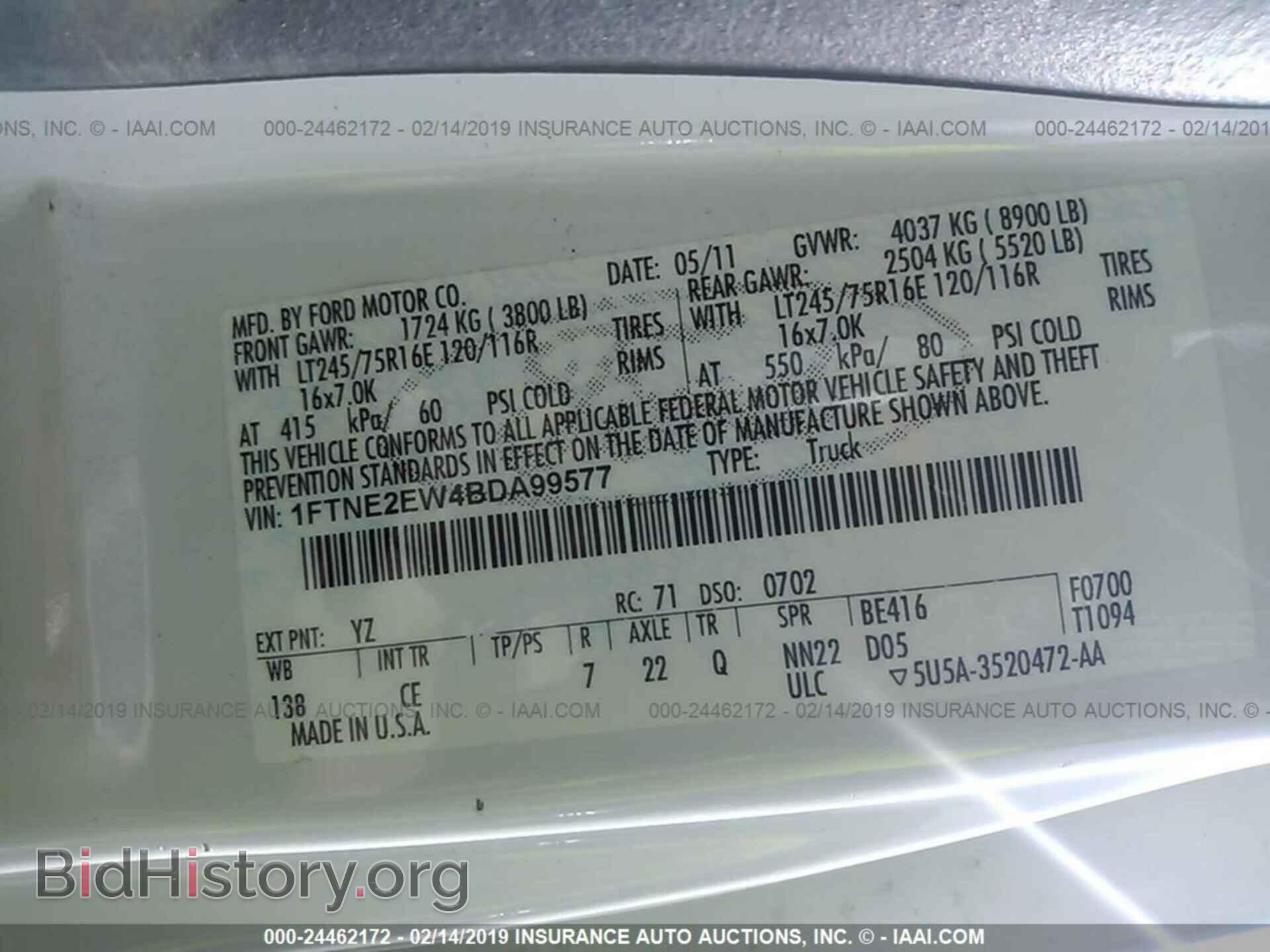 2011 FORD ECONOLINE - VIN: 1FTNE2EW4BDA99577 - Фото 9