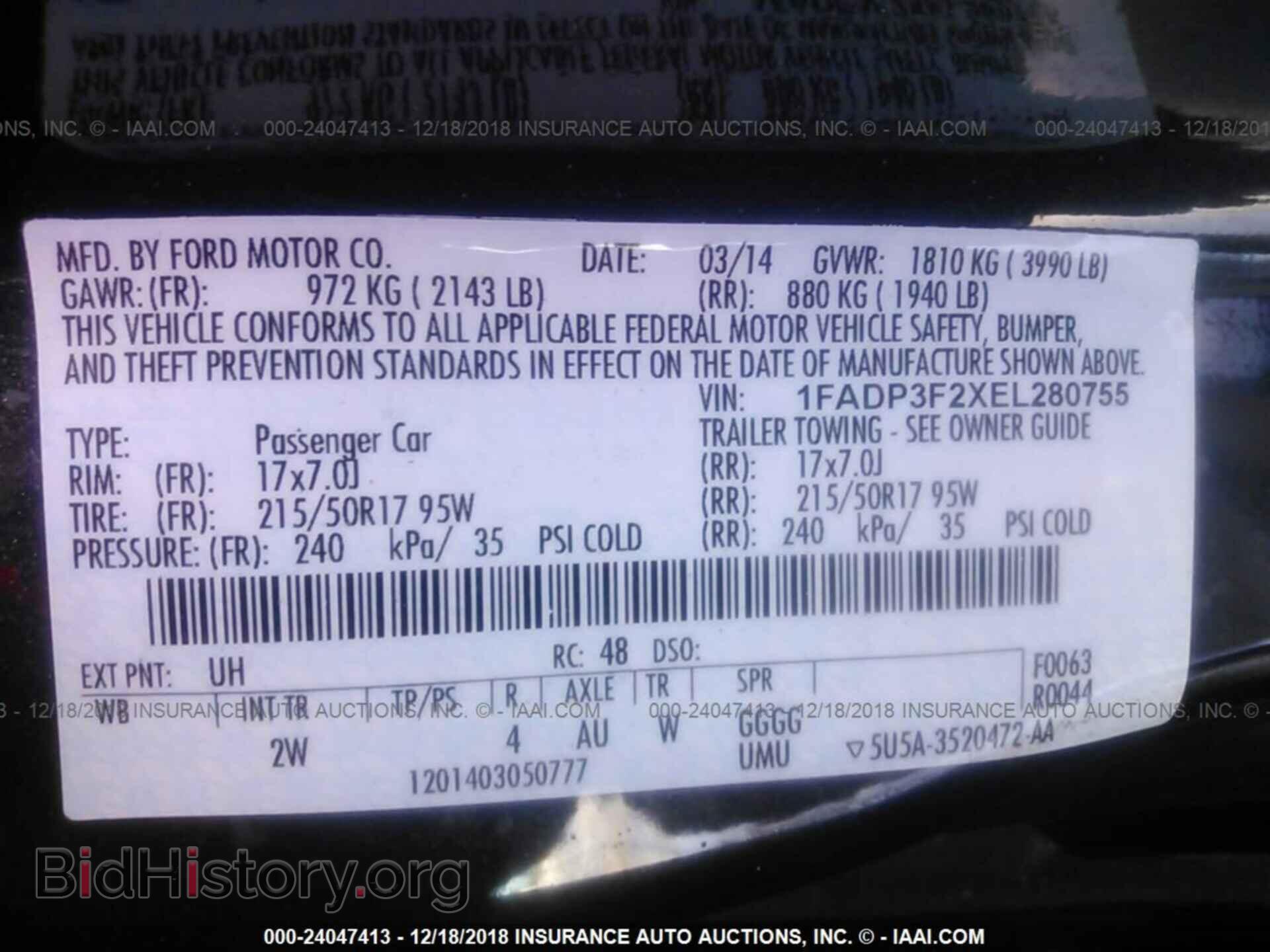 2014 FORD FOCUS - VIN: 1FADP3F2XEL280755 - Photo 9