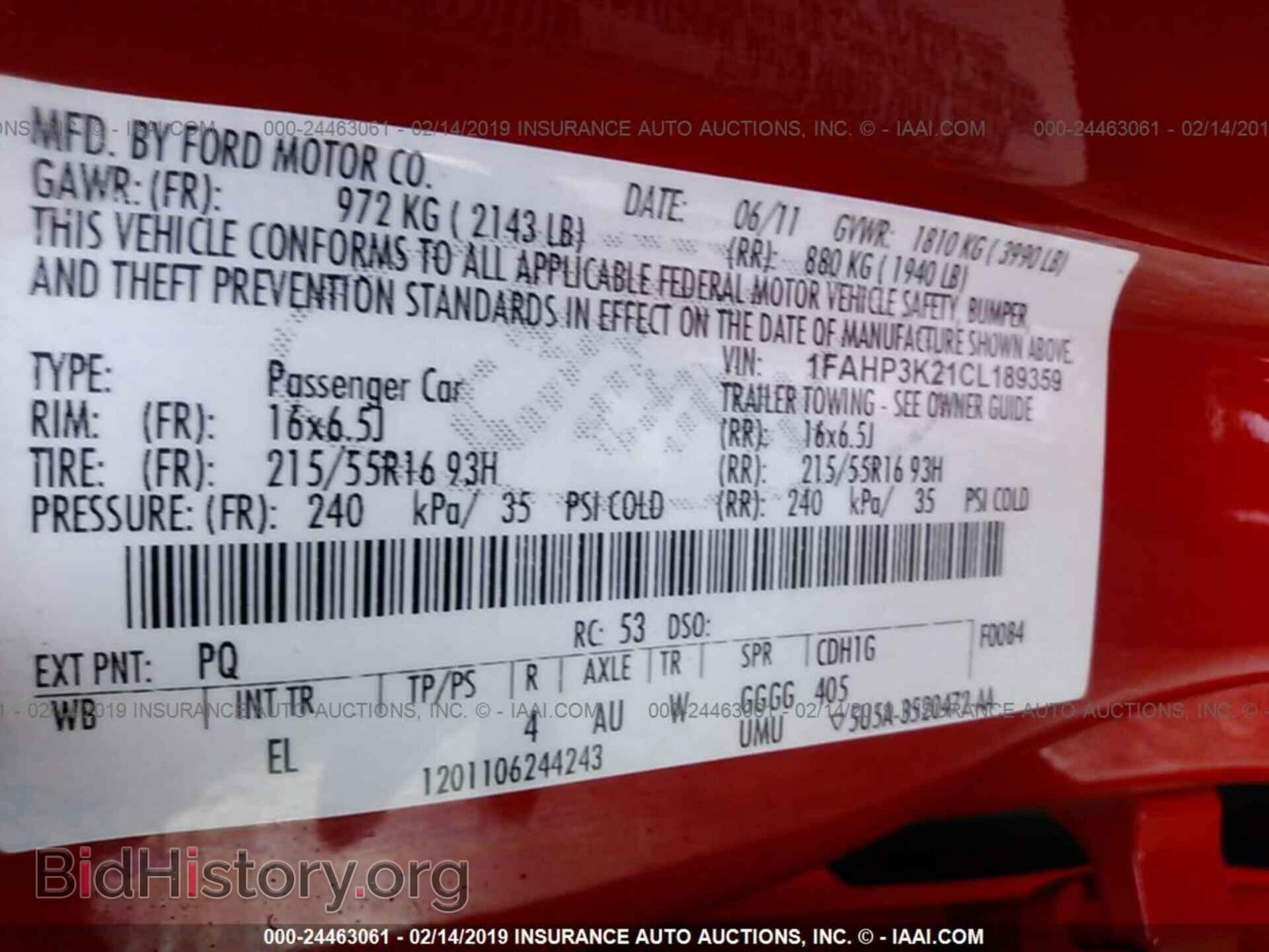 2012 FORD FOCUS - VIN: 1FAHP3K21CL189359 - Photo 9