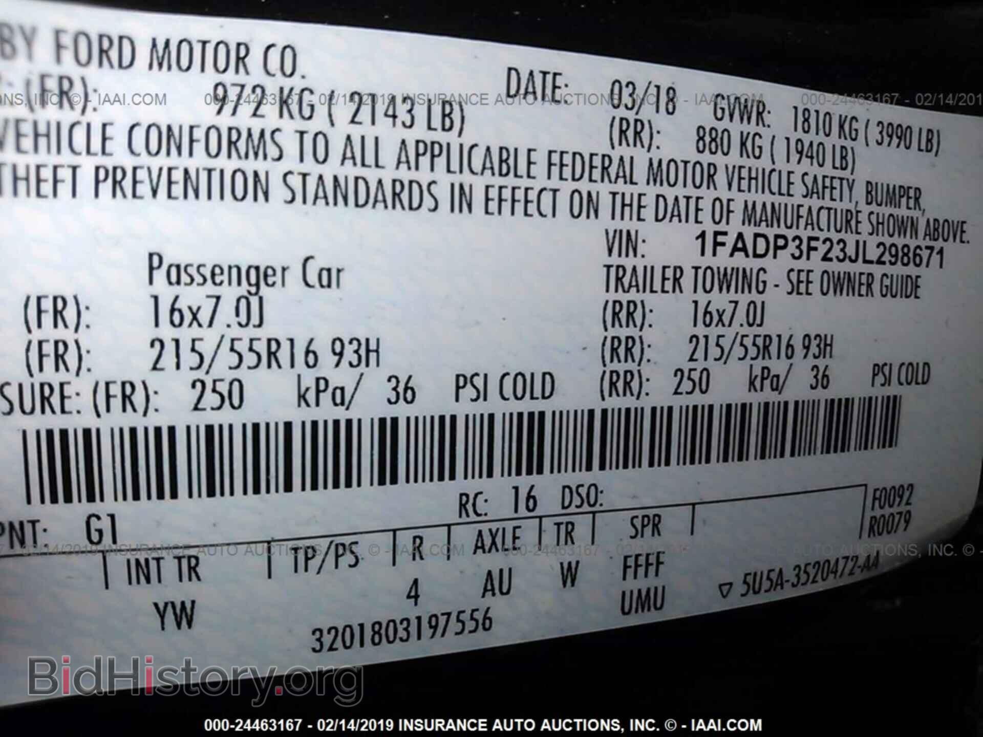 2018 FORD FOCUS - VIN: 1FADP3F23JL298671 - Фото 9