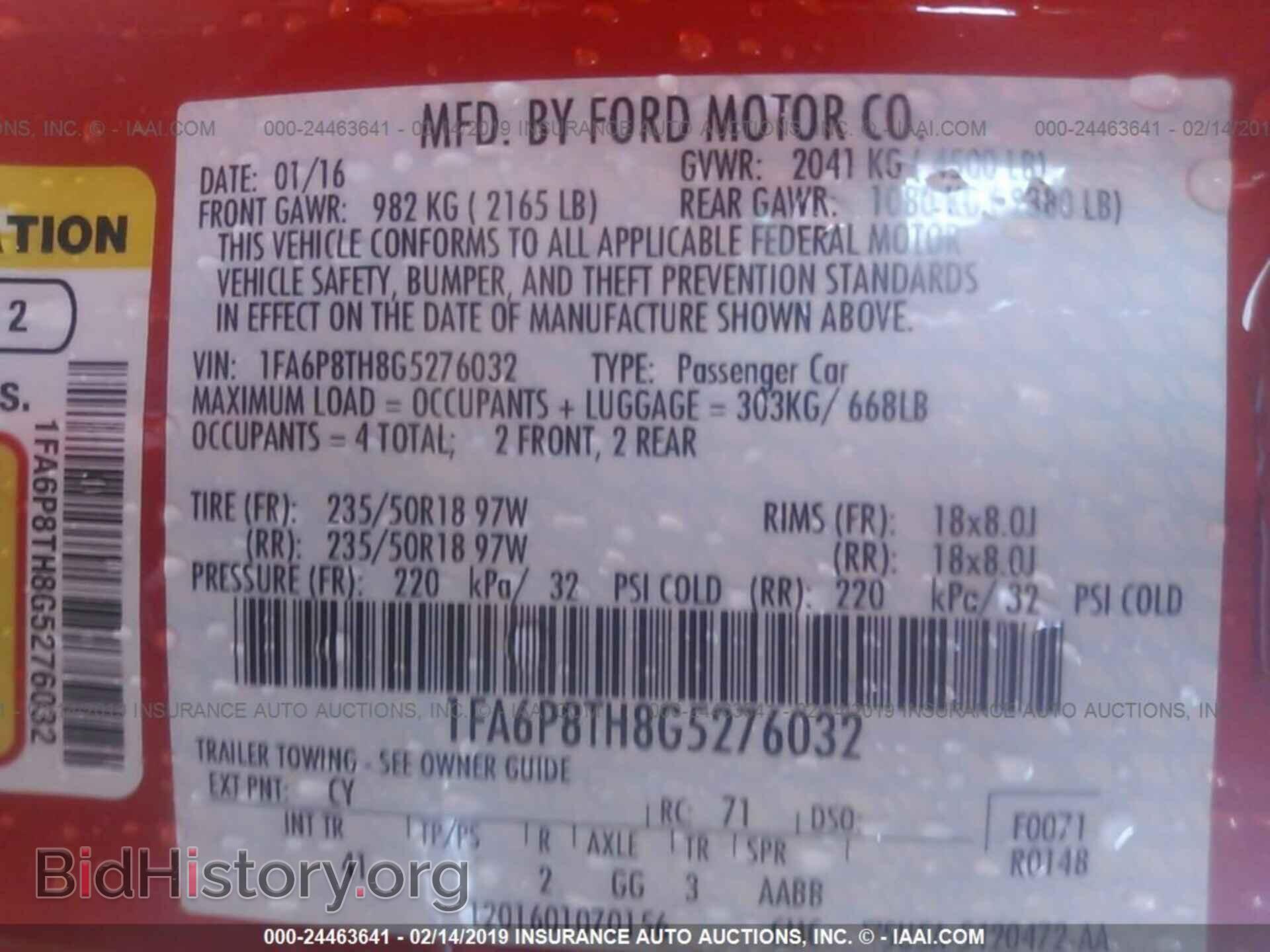 2016 FORD MUSTANG - VIN: 1FA6P8TH8G5276032 - Photo 9
