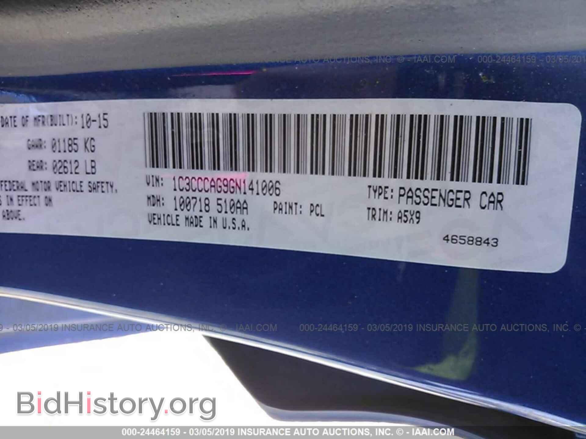 2016 CHRYSLER 200 - VIN: 1C3CCCAG9GN141006 - Photo 9
