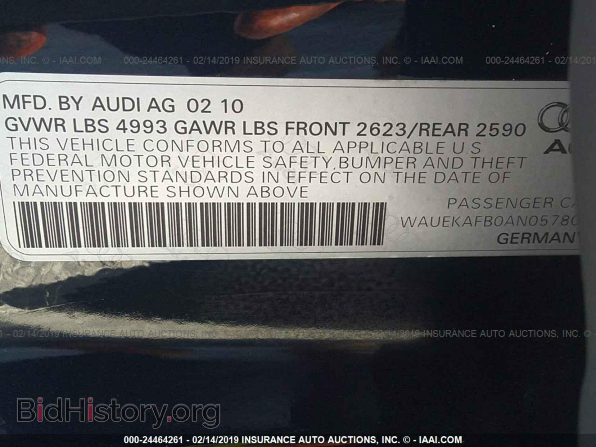2010 AUDI A6 - VIN: WAUEKAFB0AN057802 - Фото 9