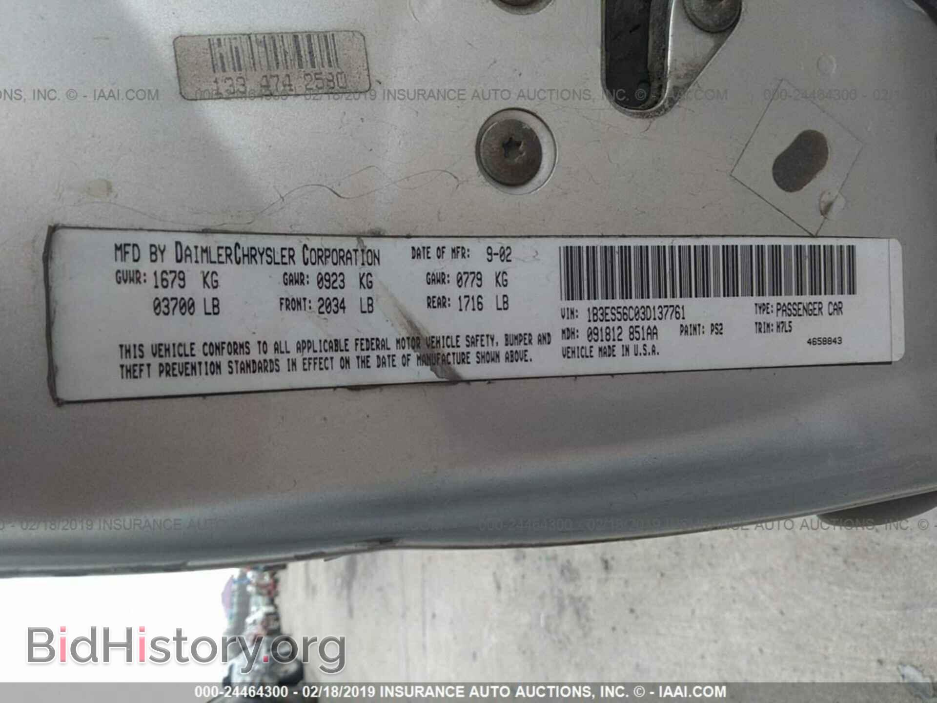 2005 DODGE NEON - VIN: 1B3ES56C15D156869 - Фото 9