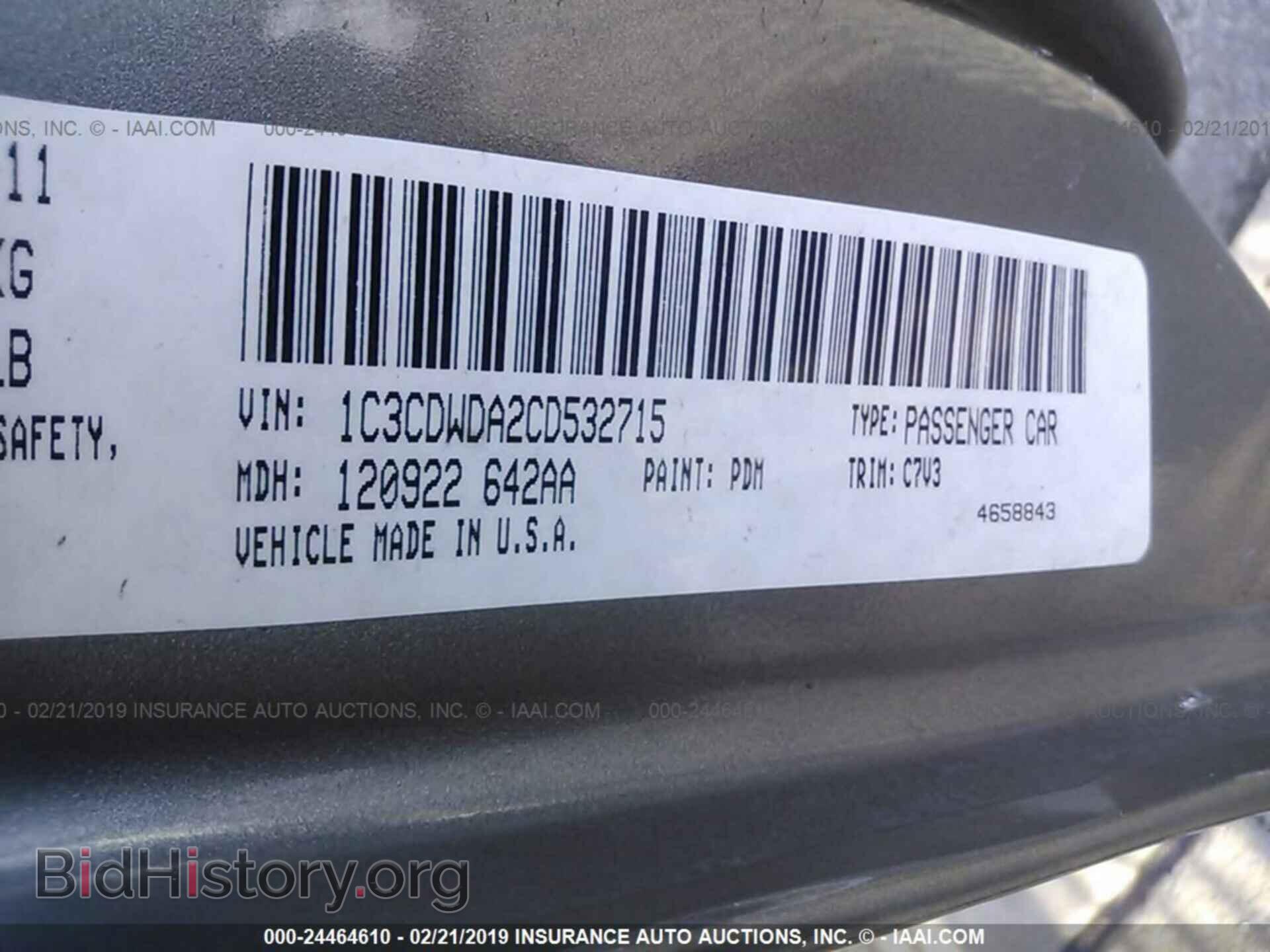 2012 DODGE CALIBER - VIN: 1C3CDWDA2CD532715 - Photo 9