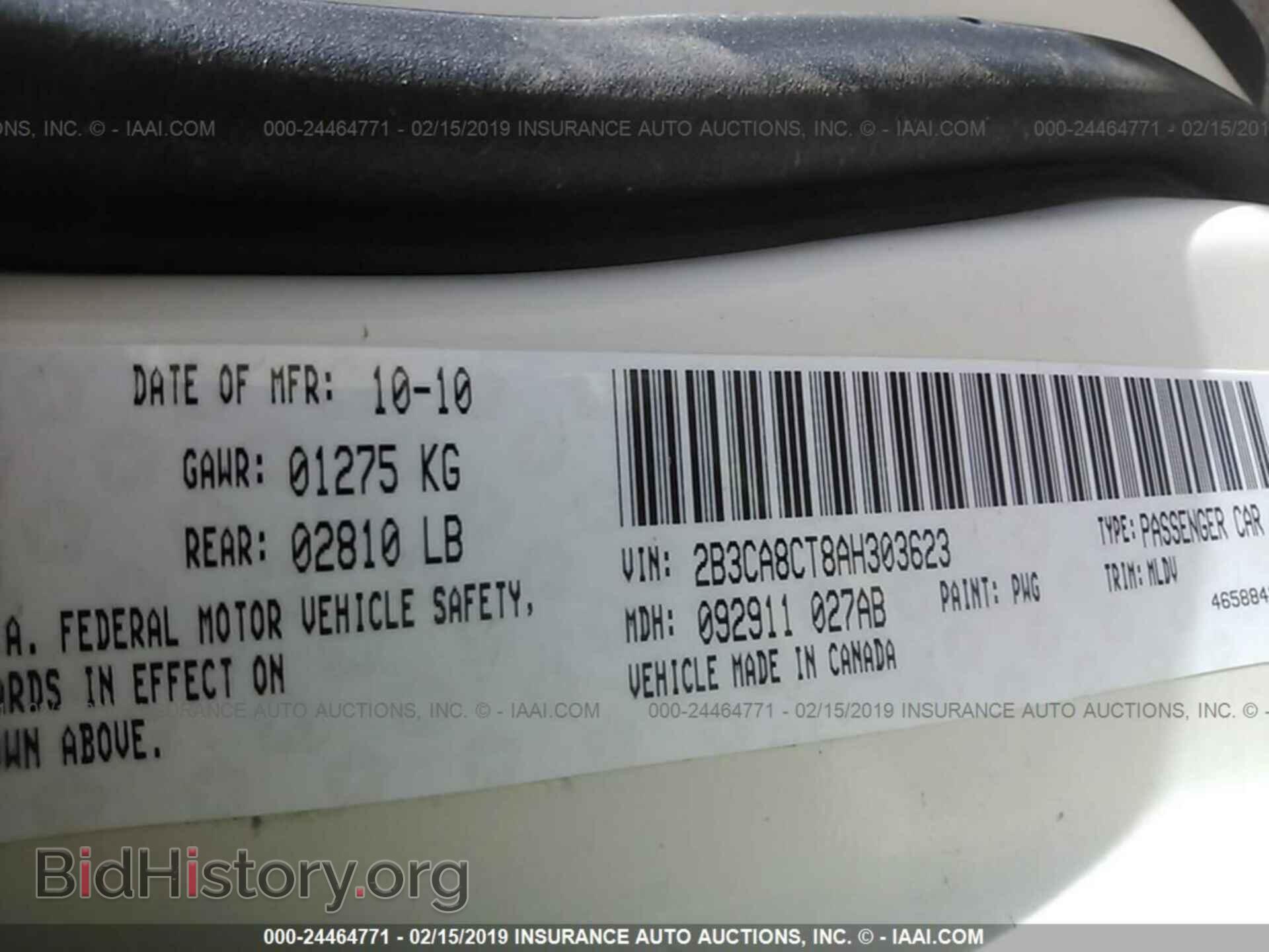 2010 DODGE CHARGER - VIN: 2B3CA8CT8AH303623 - Photo 9