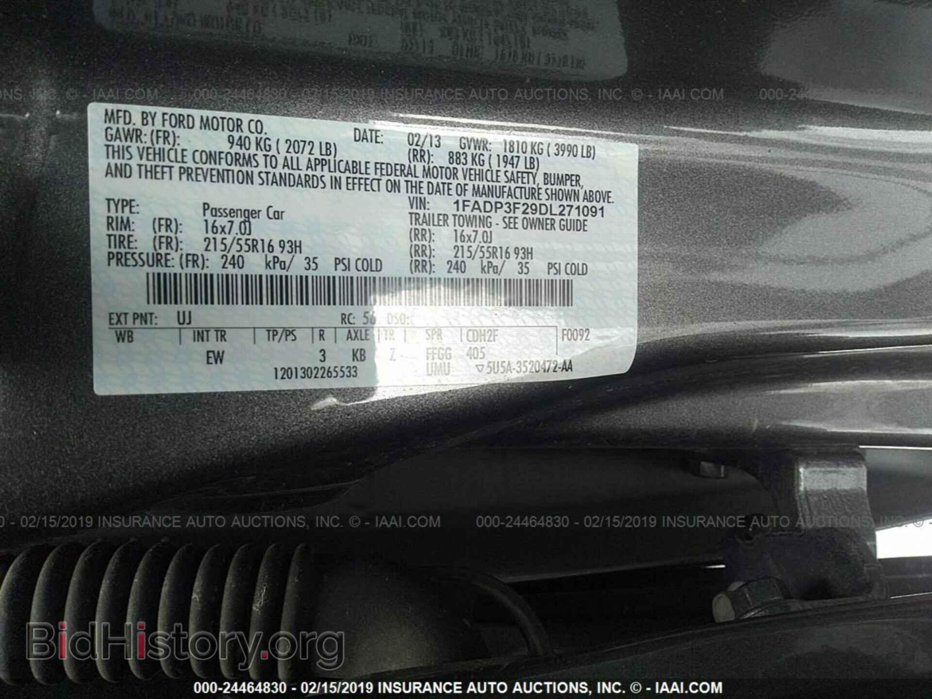 2013 FORD FOCUS - VIN: 1FADP3F29DL271091 - Фото 9