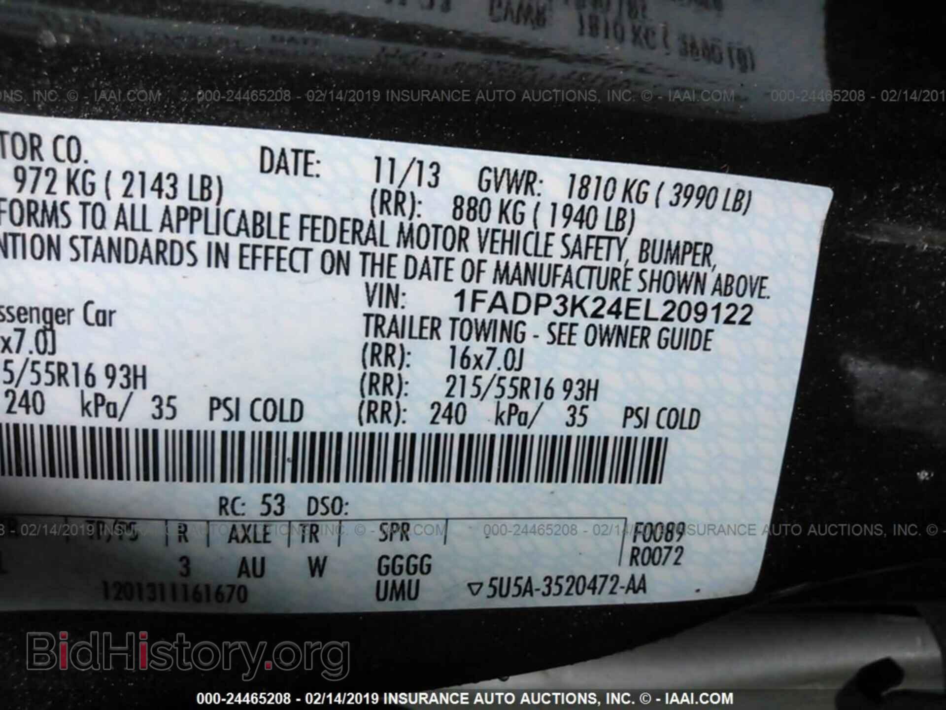 2014 FORD FOCUS - VIN: 1FADP3K24EL209122 - Фото 9
