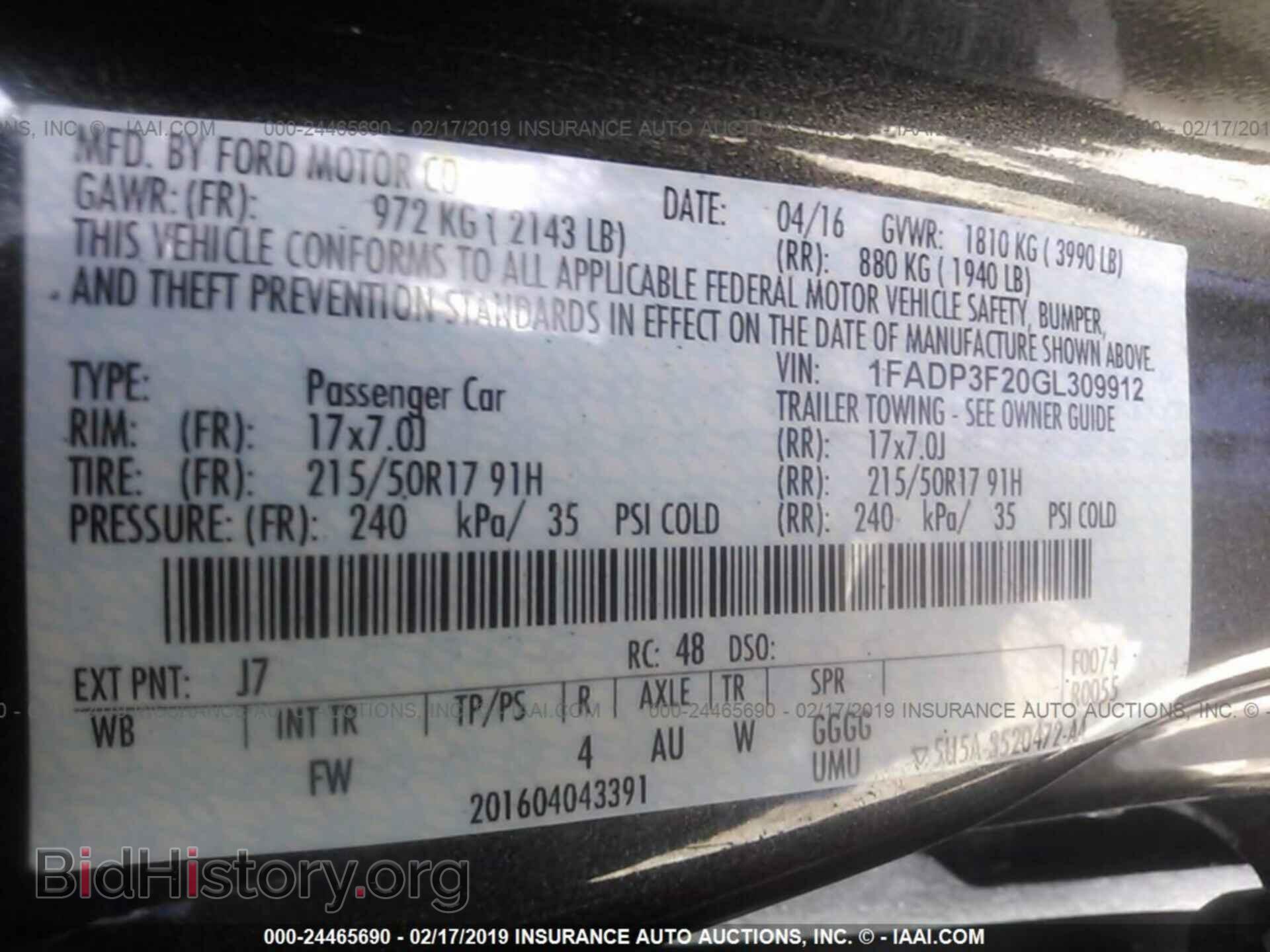 2016 FORD FOCUS - VIN: 1FADP3F20GL309912 - Photo 9