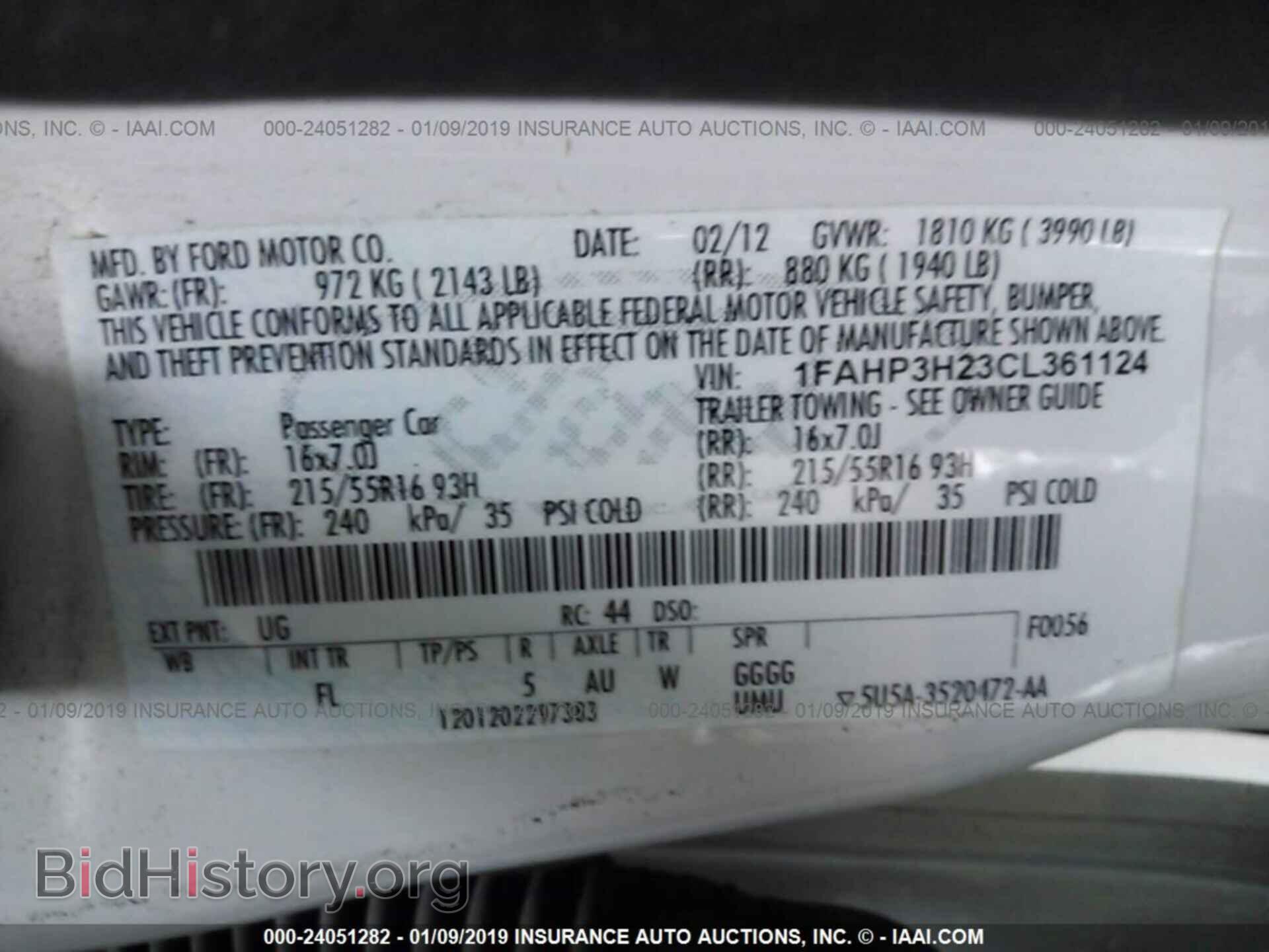 2012 FORD FOCUS - VIN: 1FAHP3H23CL361124 - Photo 9