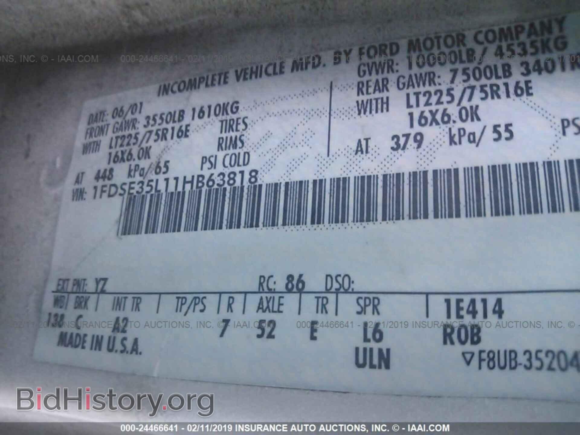 2001 FORD ECONOLINE - VIN: 1FDSE35L11HB63818 - Photo 9
