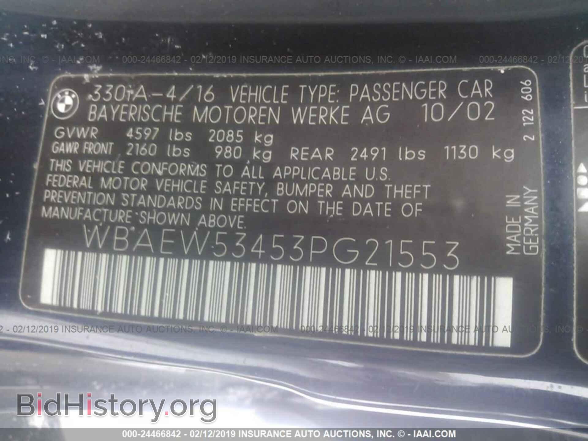 2003 BMW 330 - VIN: WBAEW53453PG21553 - Фото 9