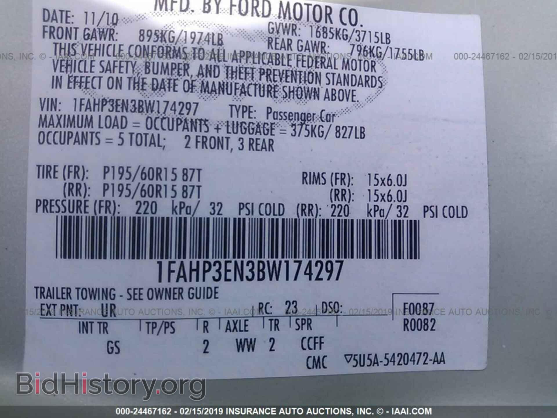 2011 FORD FOCUS - VIN: 1FAHP3EN3BW174297 - Photo 9
