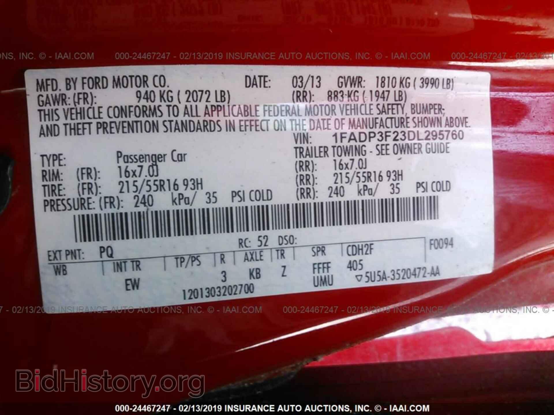 2013 FORD FOCUS - VIN: 1FADP3F23DL295760 - Photo 9