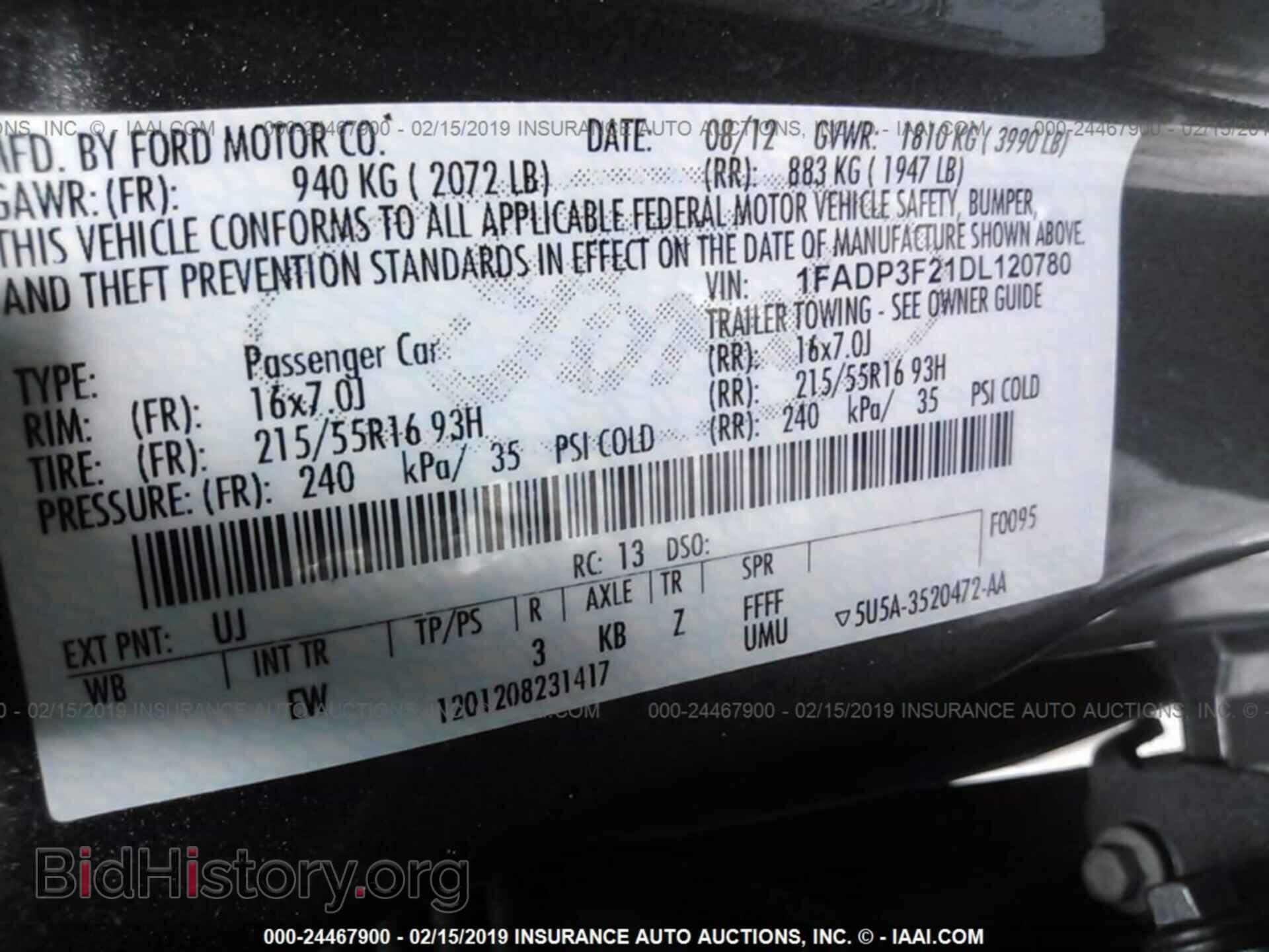 2013 FORD FOCUS - VIN: 1FADP3F21DL120780 - Фото 9