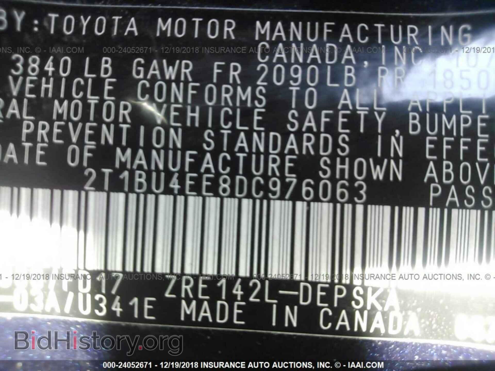 2013 TOYOTA COROLLA - VIN: 2T1BU4EE8DC976063 - Фото 9