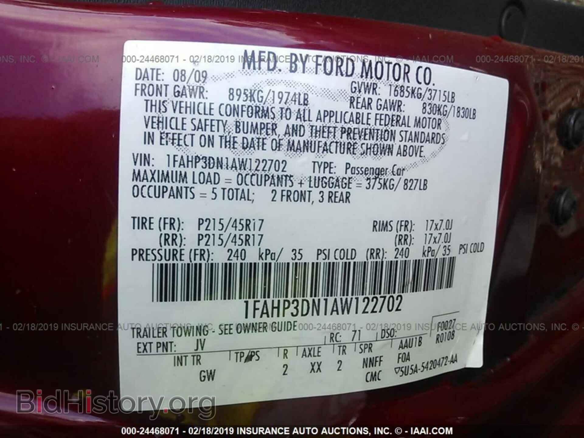 2010 FORD FOCUS - VIN: 1FAHP3DN1AW122702 - Фото 9
